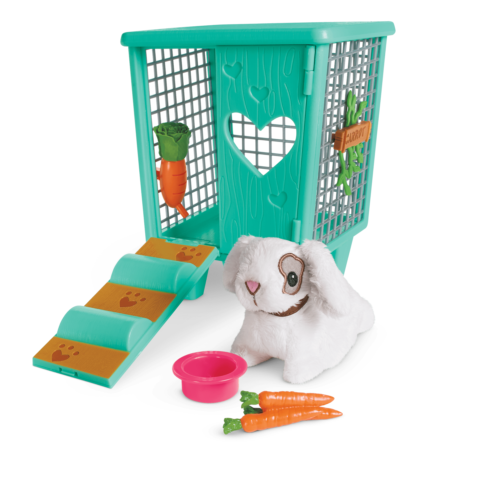 WellieWishers Carrot Bunny Plush Toy with Hutch & Accessories