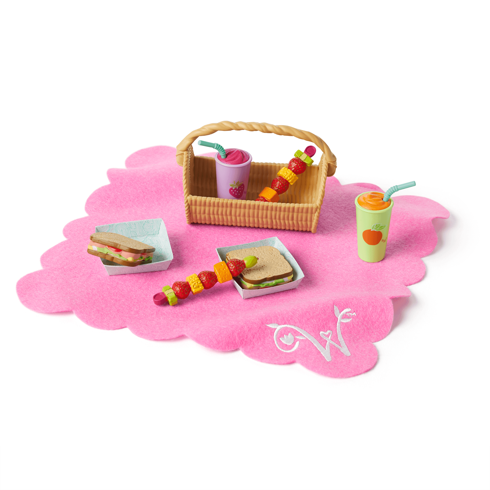 WellieWishers Garden Picnic Set with Basket & Blanket