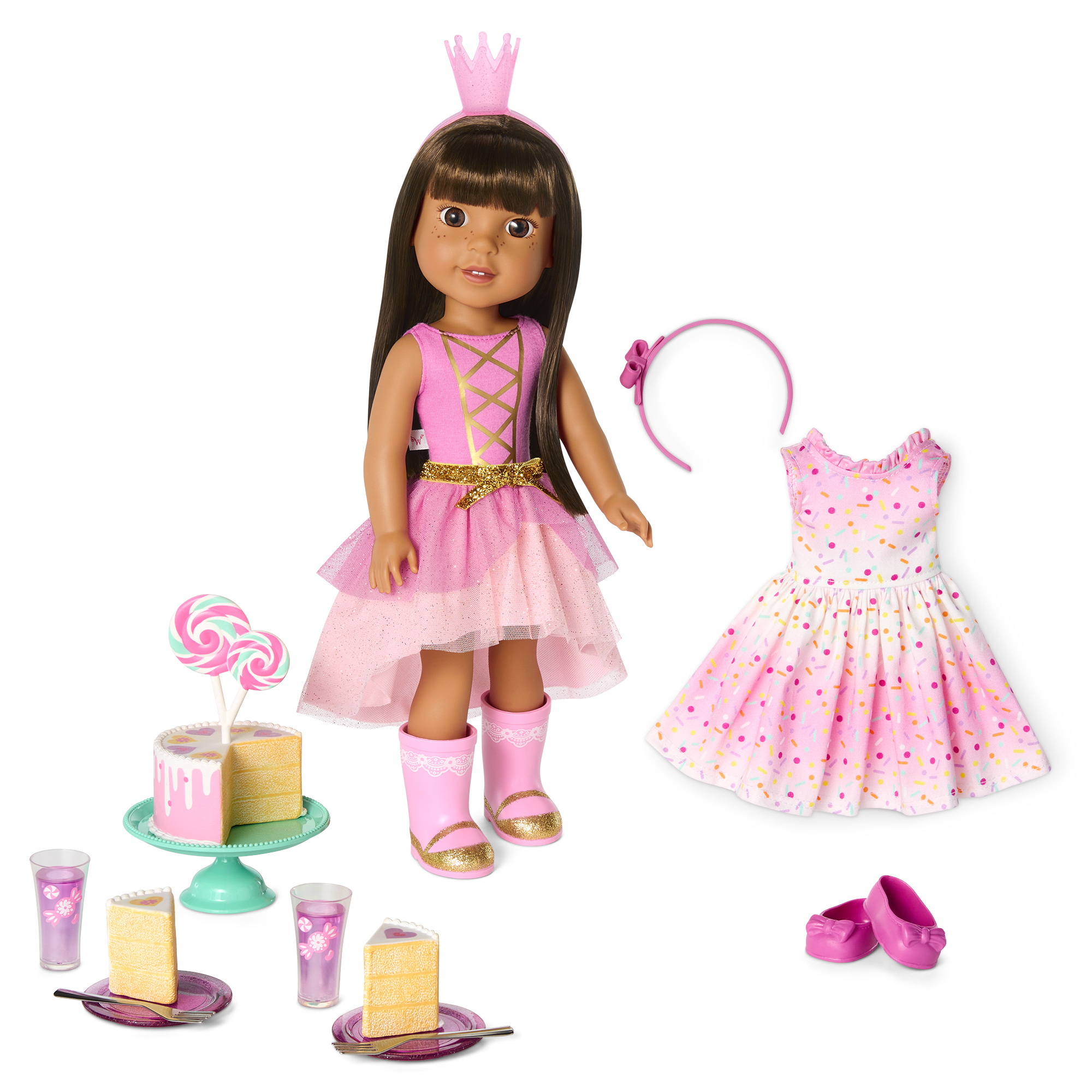 WellieWishers Ashlyn Doll Party Set with Cake & Accessories