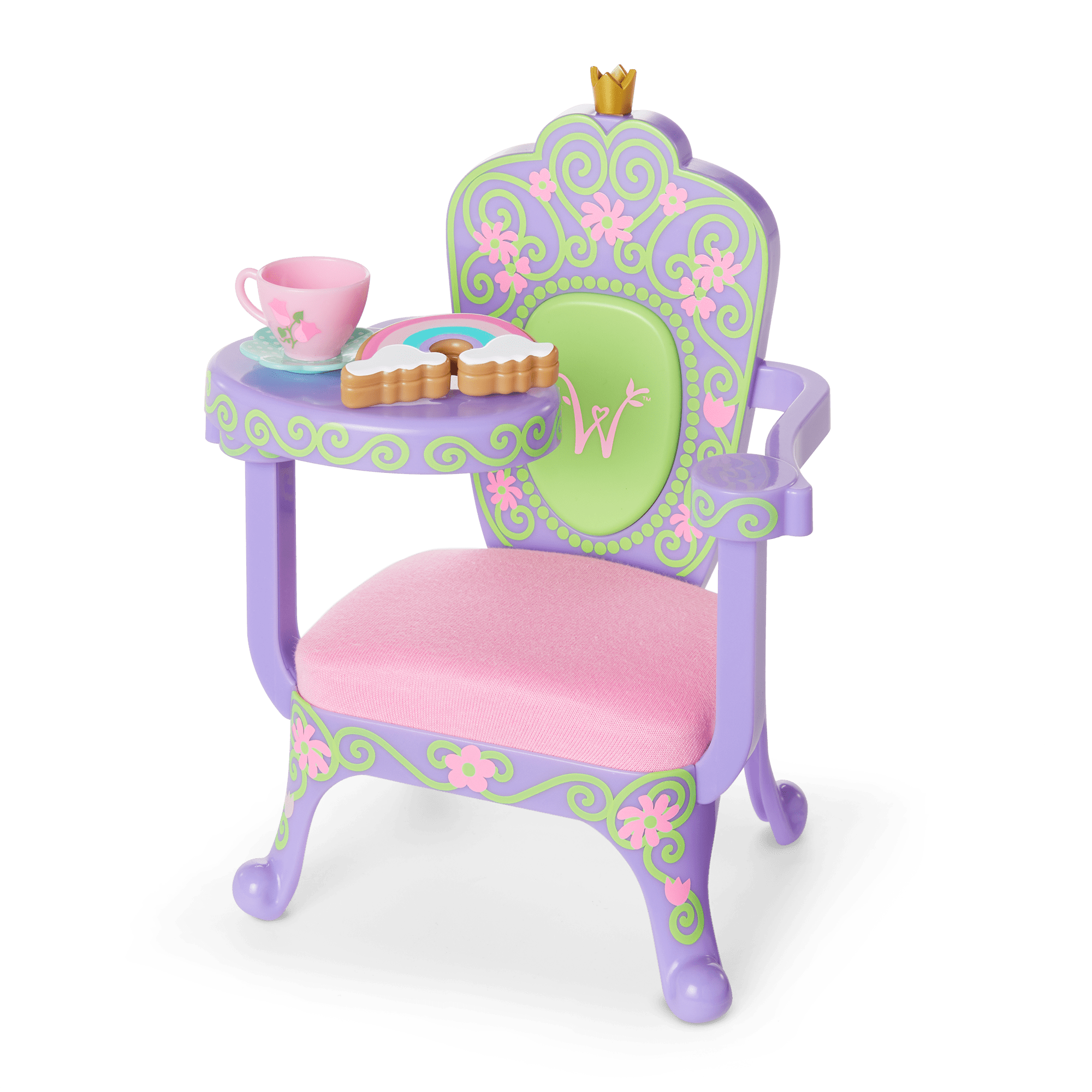 WellieWishers Royal Throne Desk Set with Tea Accessories