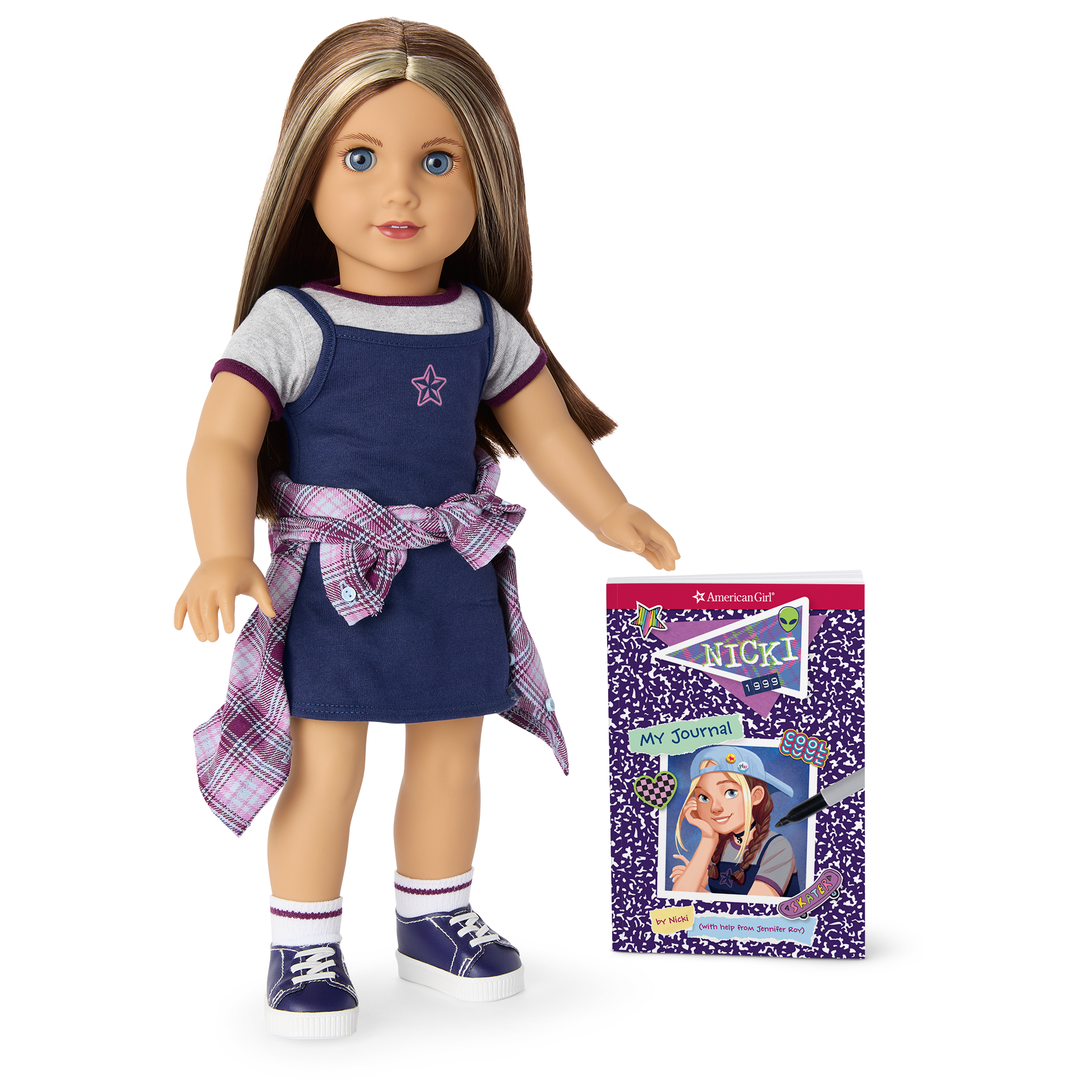 Nicki 18-inch Doll with Journal & 90s Outfits
