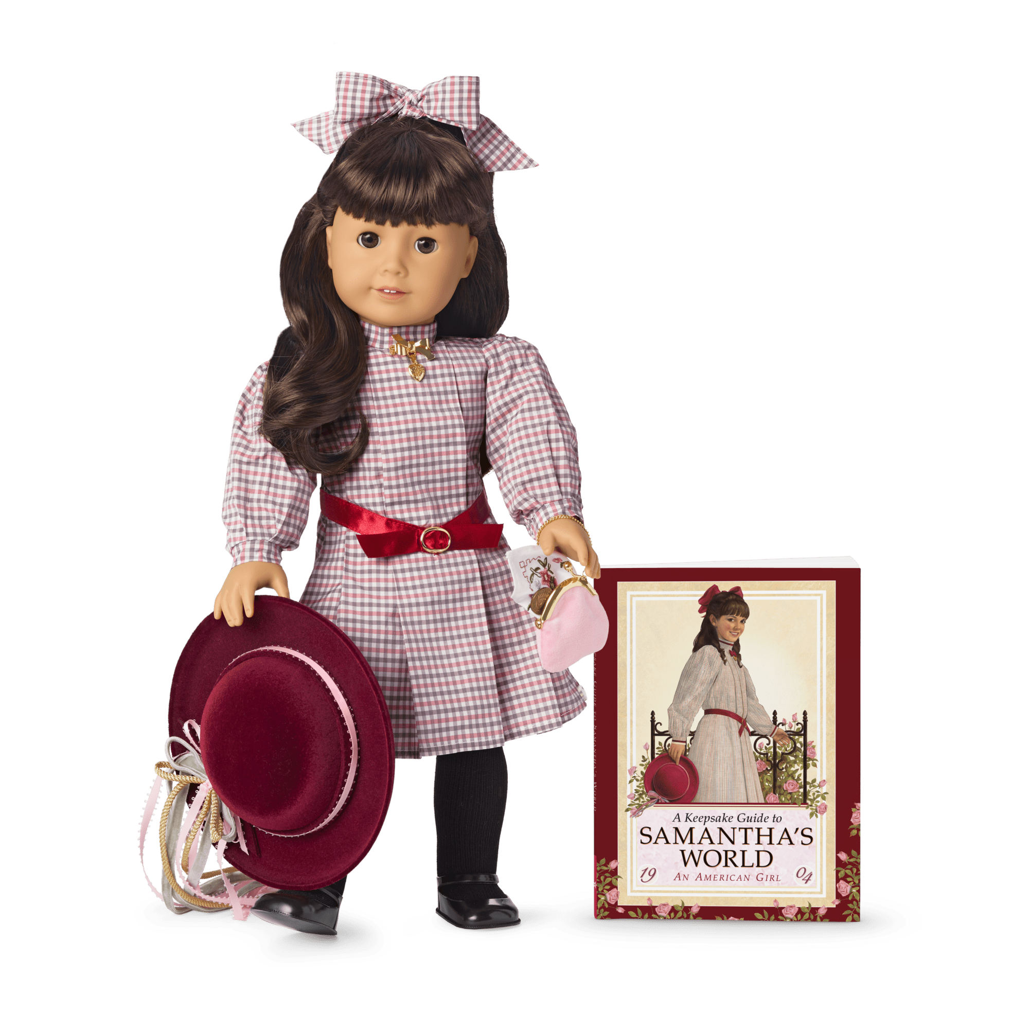 American Girl Samantha Parkington 18" Doll with Book & Outfit