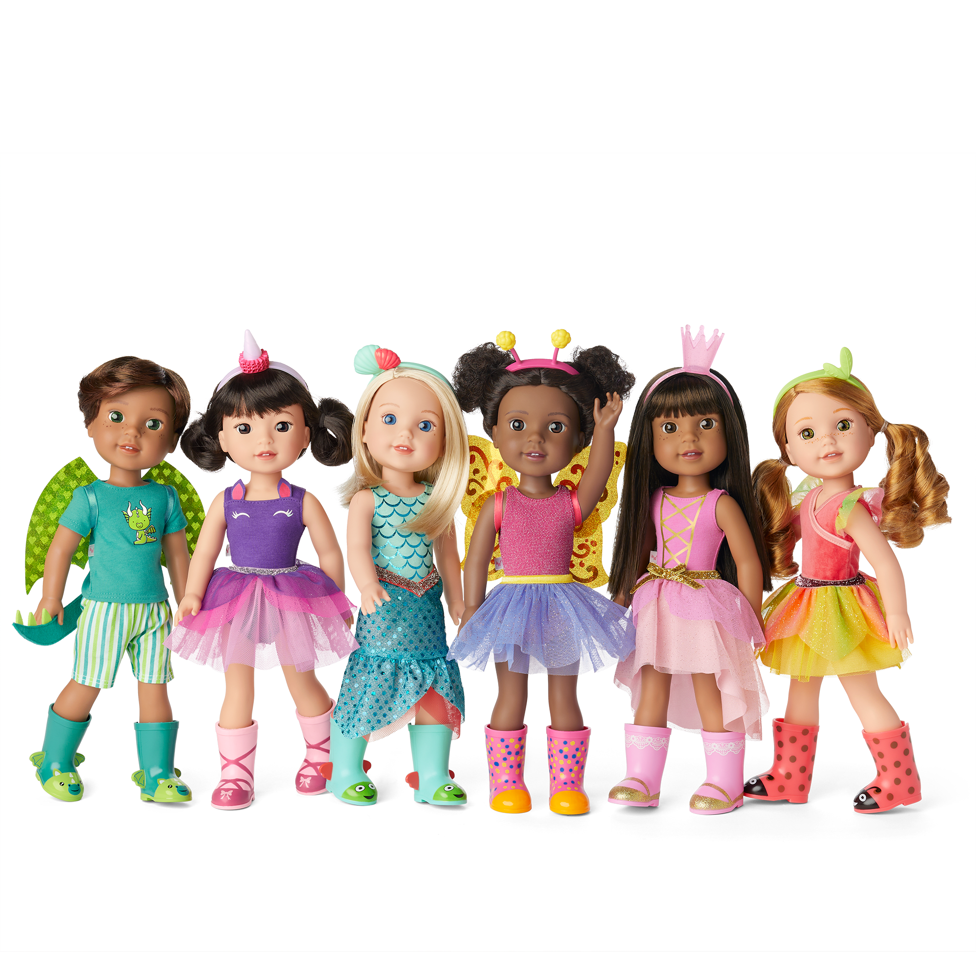 WellieWishers Doll Collection Set - 6 Friendship Garden Adventure Dolls
