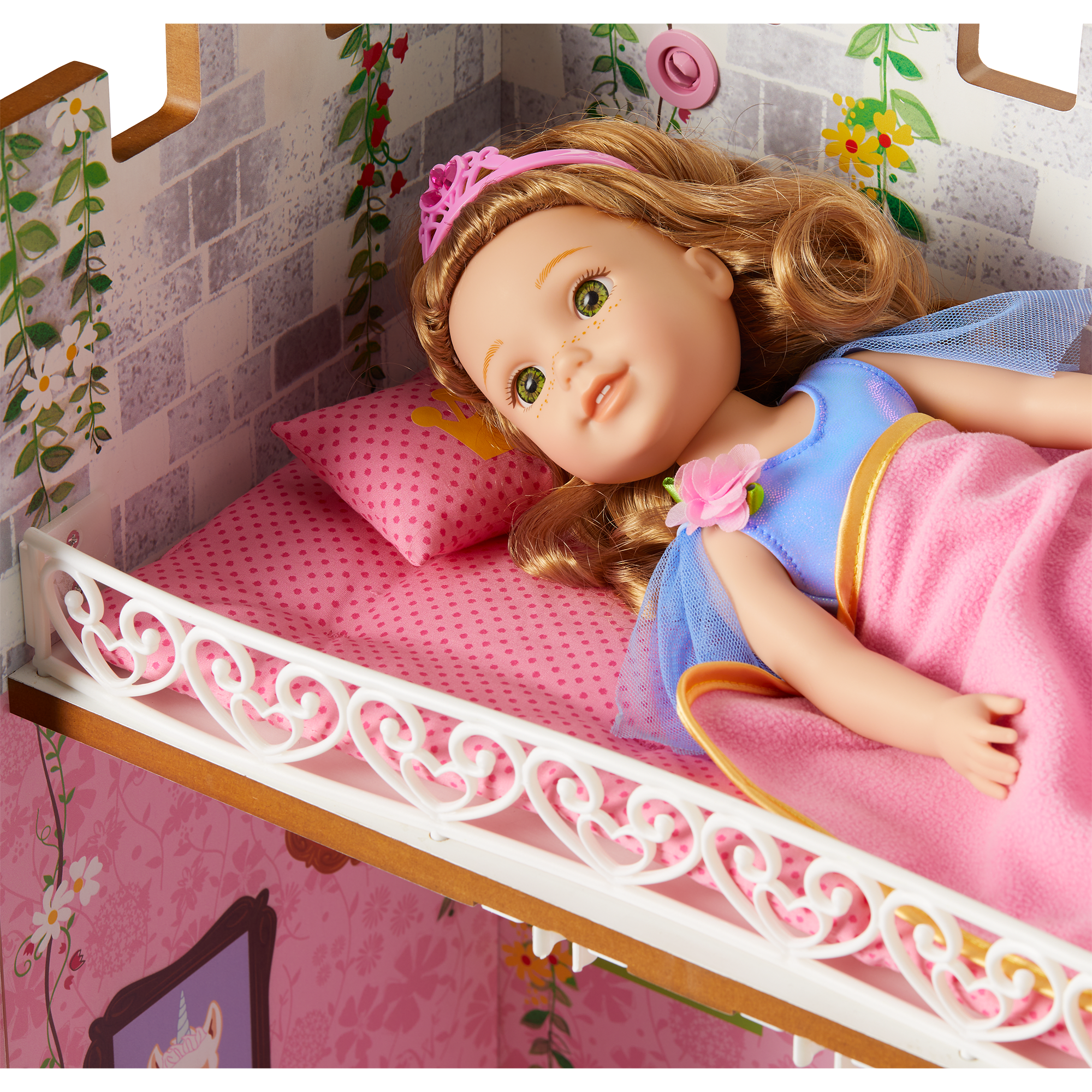 WellieWishers Treehouse Dollhouse Castle with Swing & Accessories