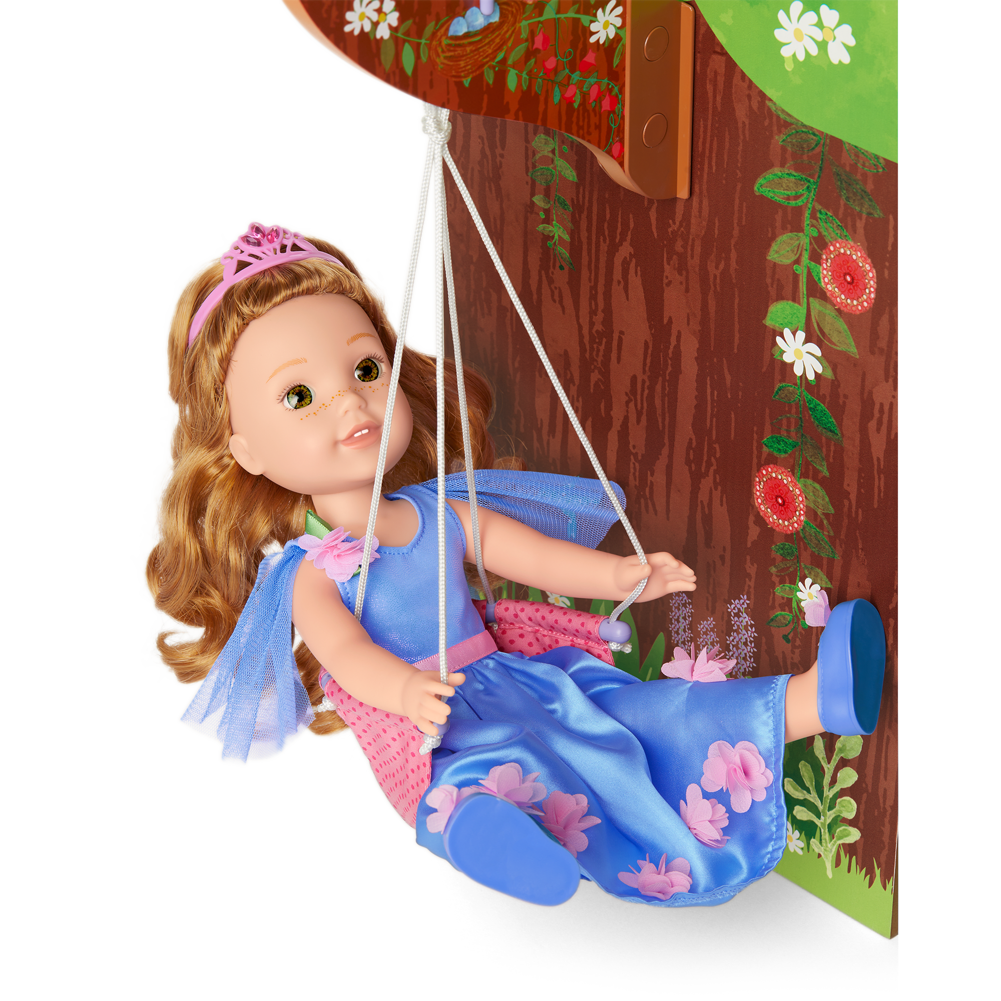WellieWishers Treehouse Dollhouse Castle with Swing & Accessories