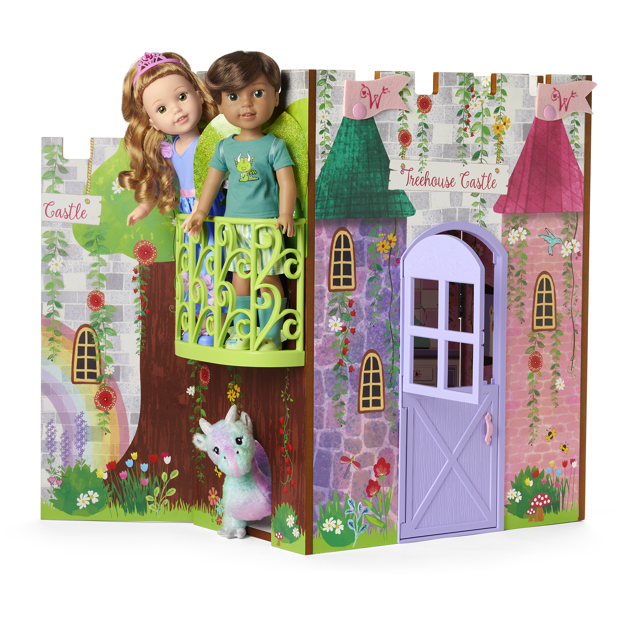 WellieWishers Treehouse Dollhouse Castle with Swing & Accessories