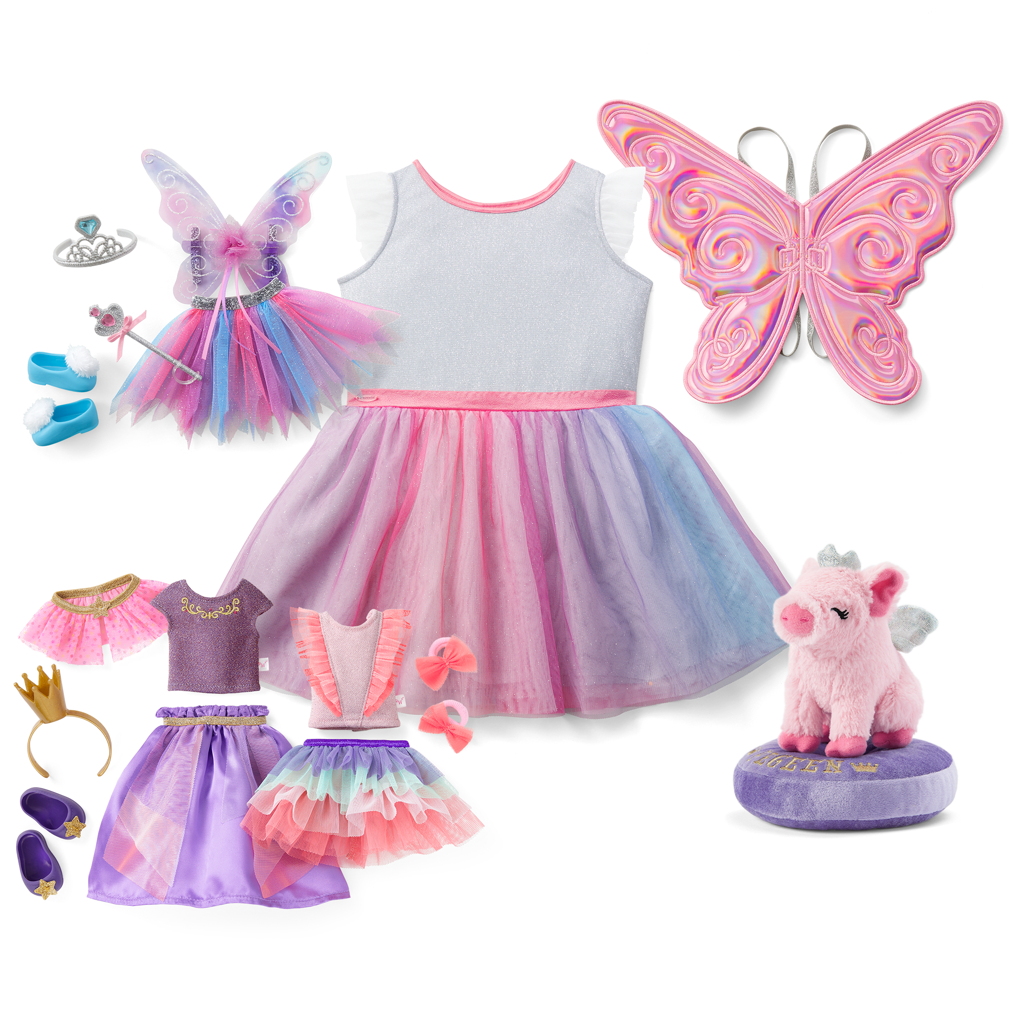 WellieWishers Fantasy Play Bundle with Butterfly Dress & Doll Wings