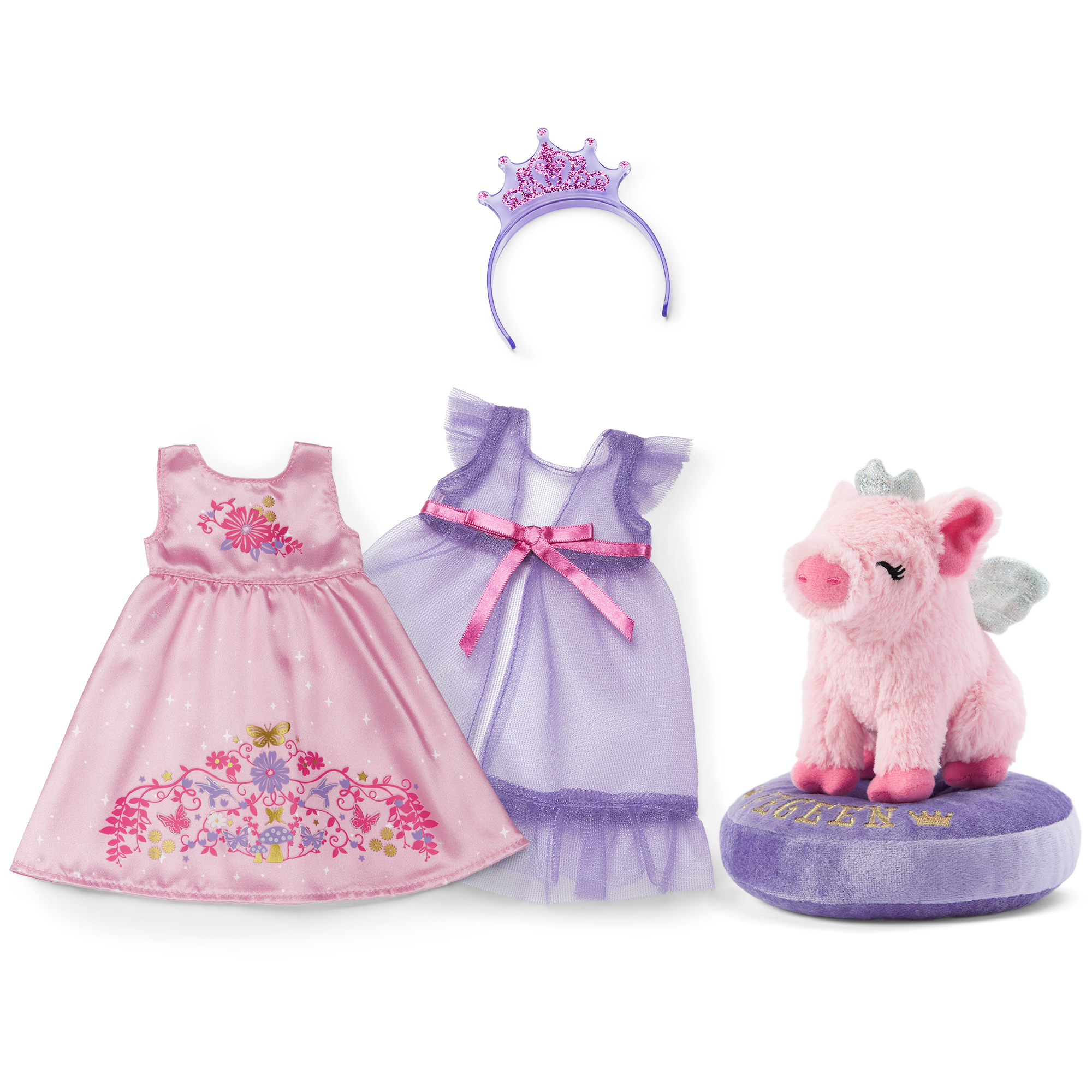 WellieWishers Royal Ruffles Nightie & Pegeen Plush Pig Bundle