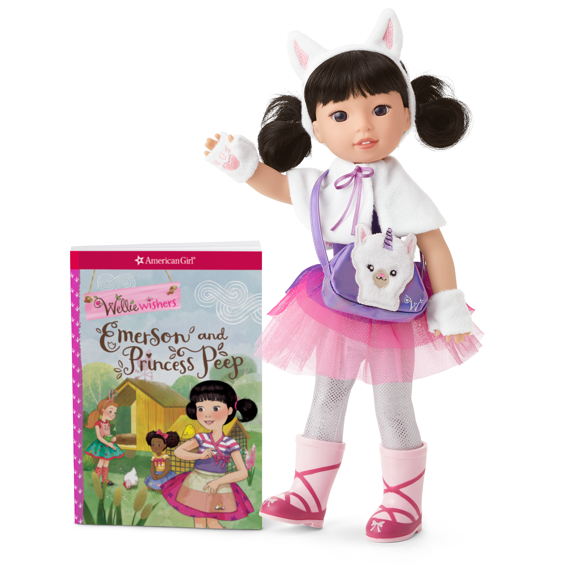 WellieWishers Emerson Doll with Book & Llamacorn Accessories