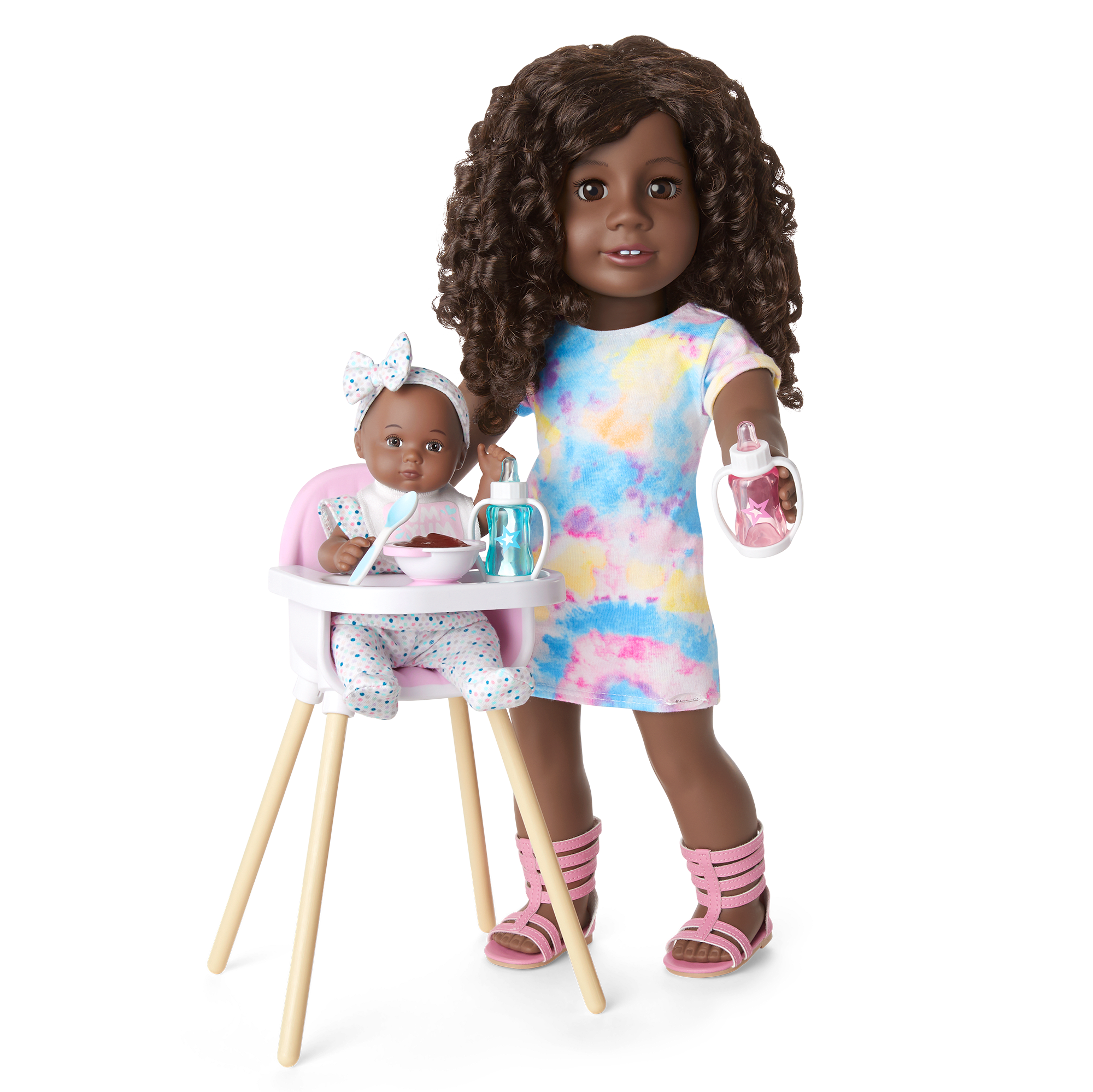 Little Bitty Baby Doll Layette & High Chair Set for 7.75-inch Dolls