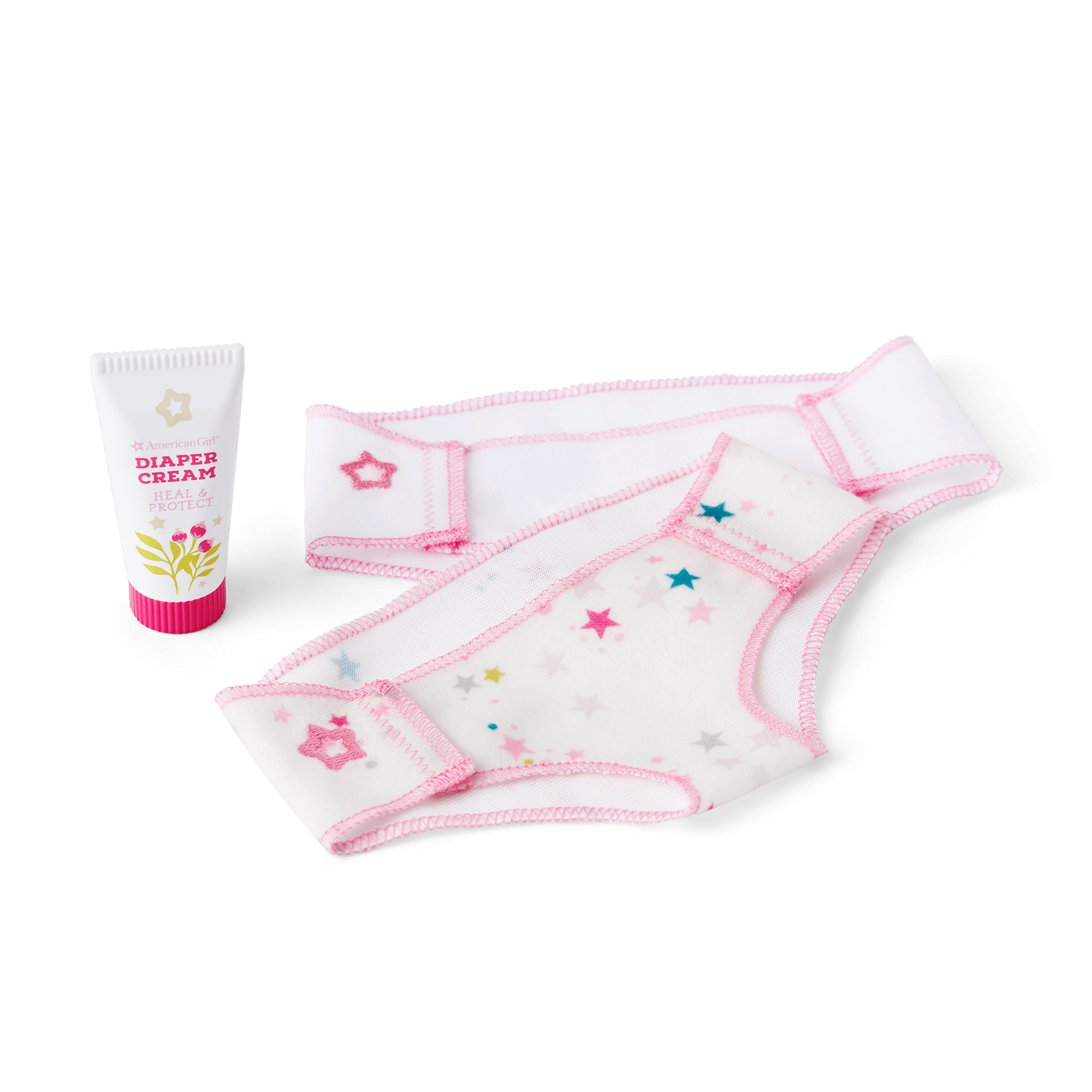 Bitty’s™ Baby Diaper Set with Embroidered Star & Pretend Ointment