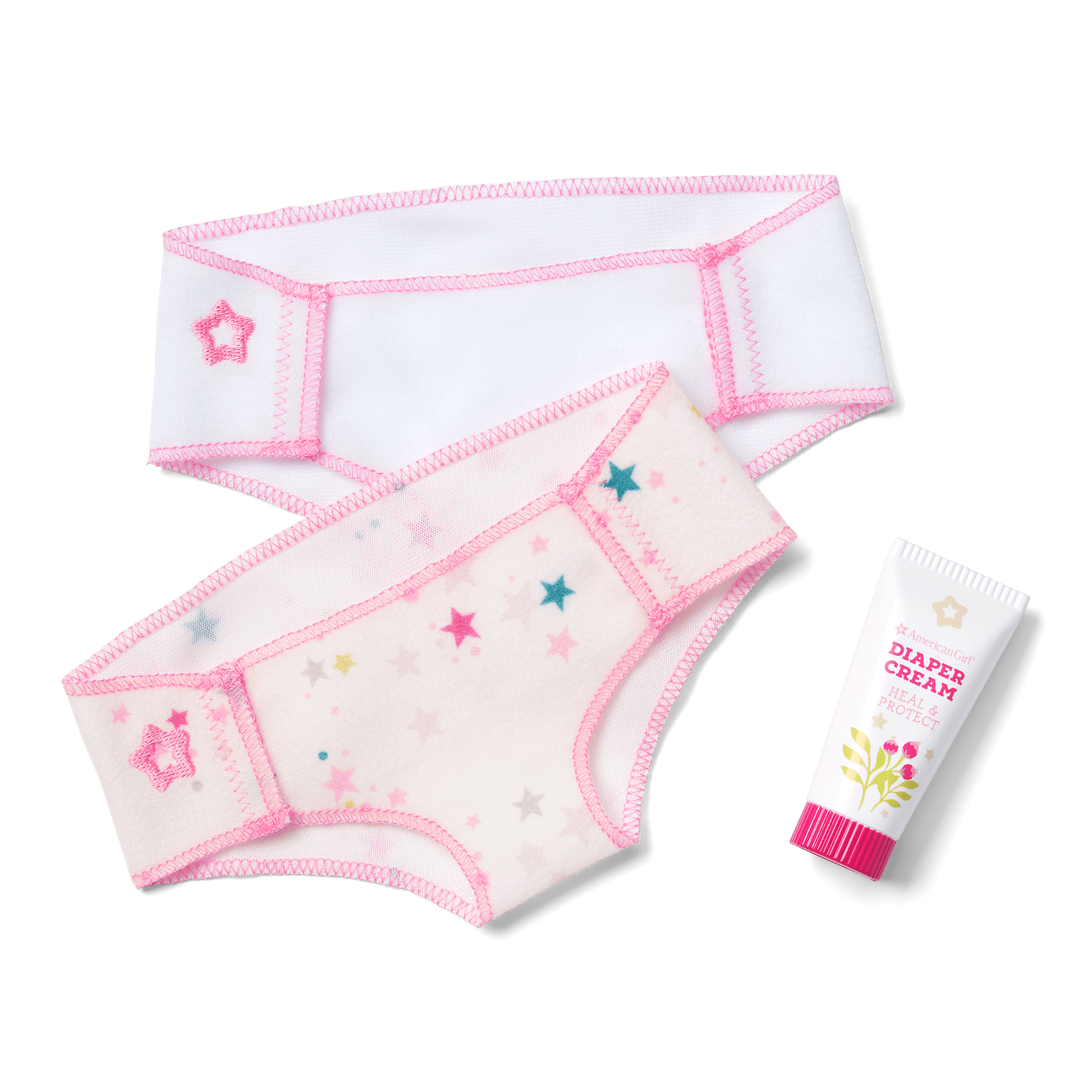Bitty’s™ Baby Diaper Set with Embroidered Star & Pretend Ointment