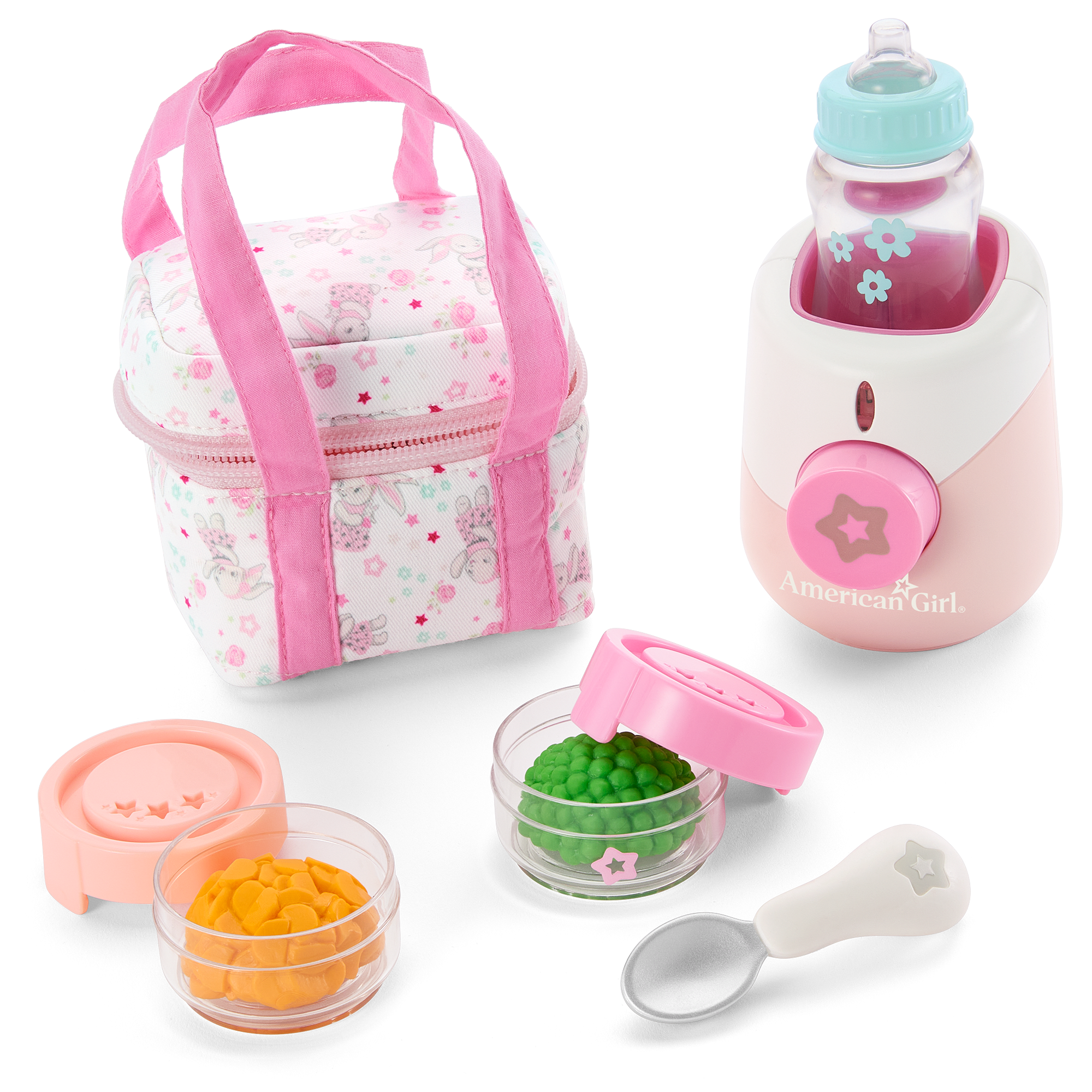 Bitty Baby Bottle-Warming Set with Lights, Sounds & Feeding Accessories
