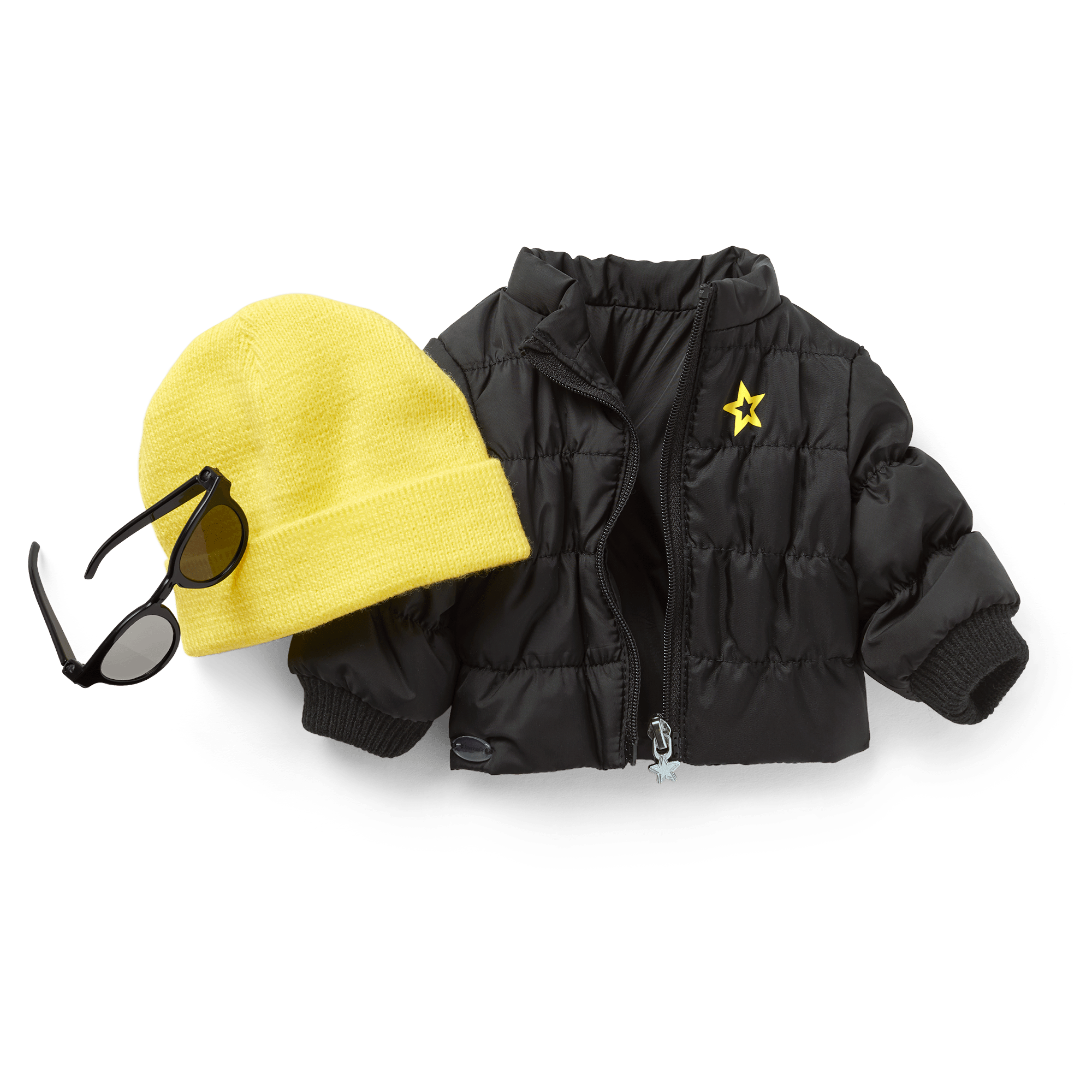18-Inch Doll Winter Accessories Set - Puffer Jacket, Beanie & Sunglasses