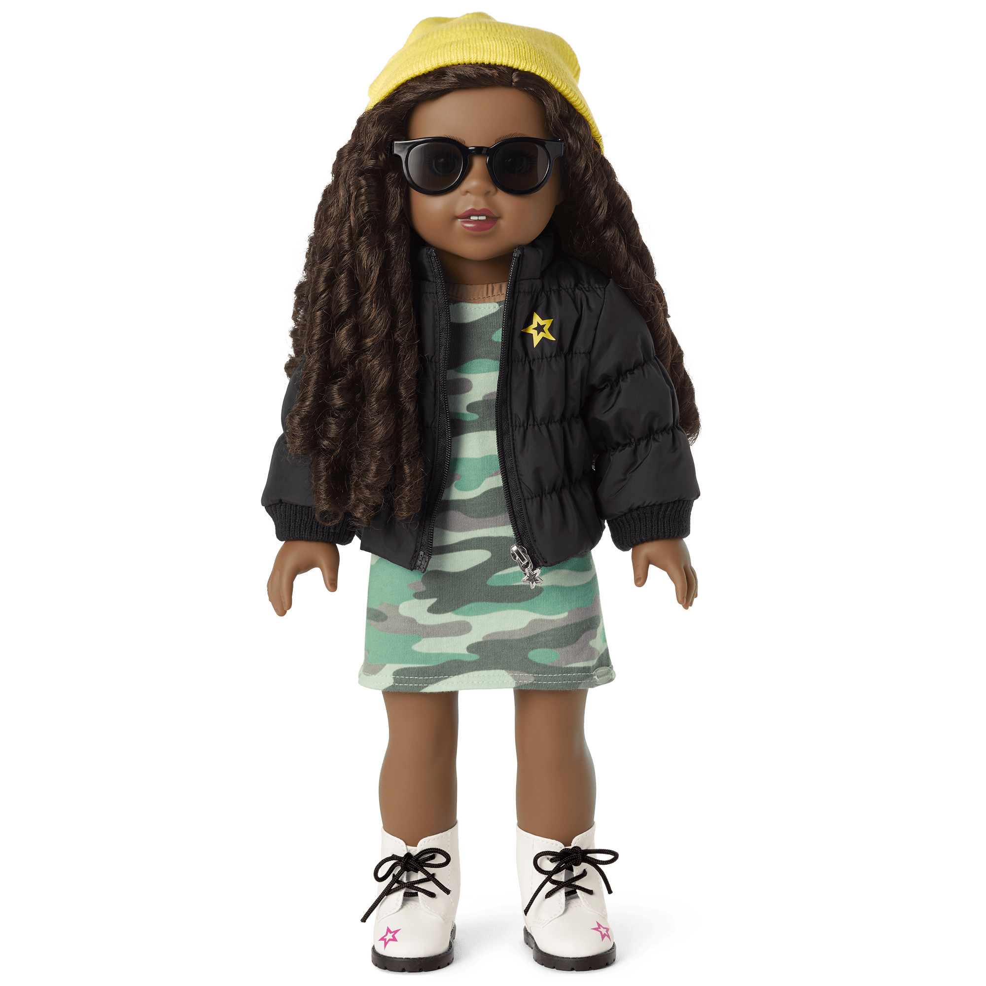 18-Inch Doll Winter Accessories Set - Puffer Jacket, Beanie & Sunglasses