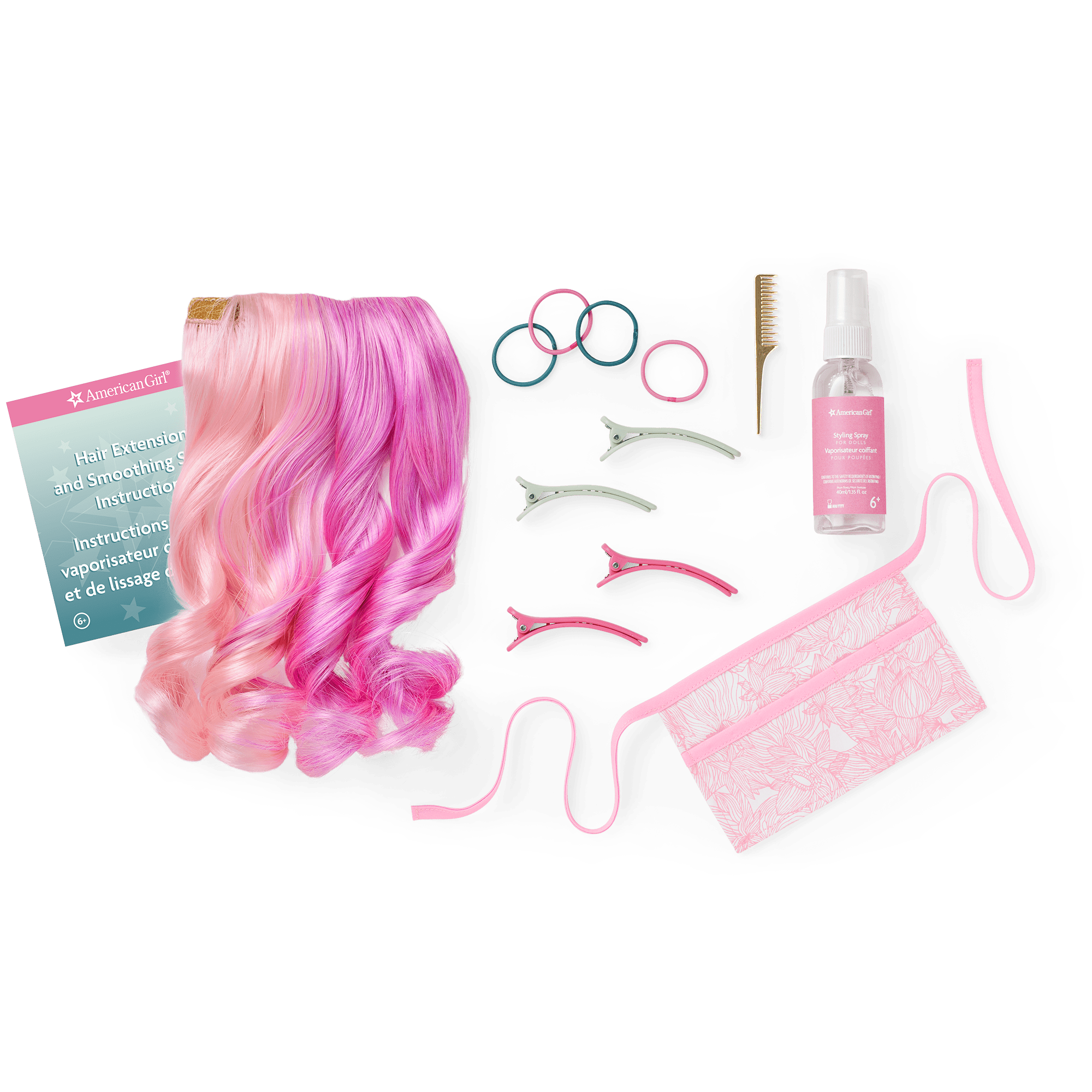 American Girl Doll Salon Accessories Set with Styling Spray & Ponytail Extension