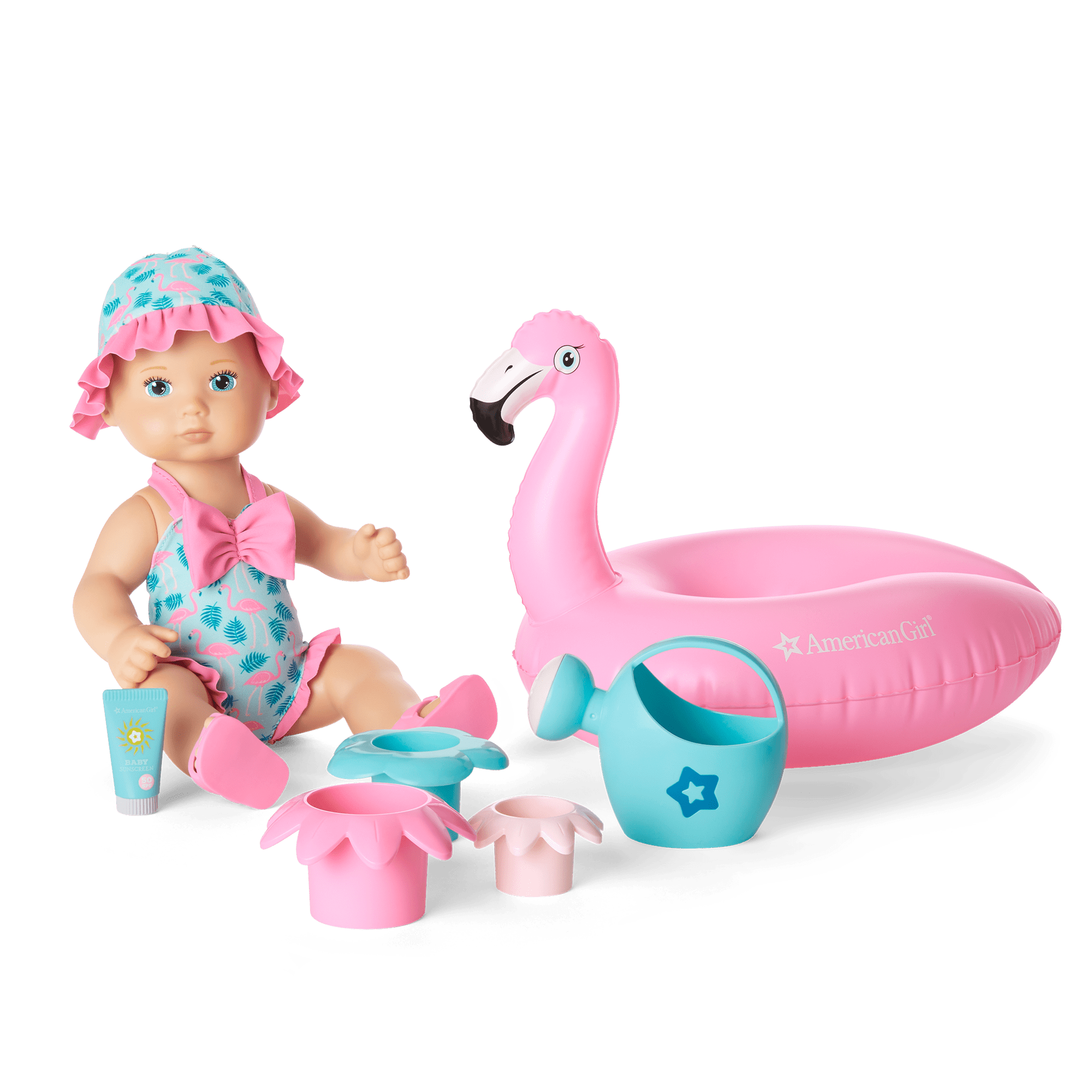 Bitty Baby Splash Flamingo Water Play Set with Floating Doll