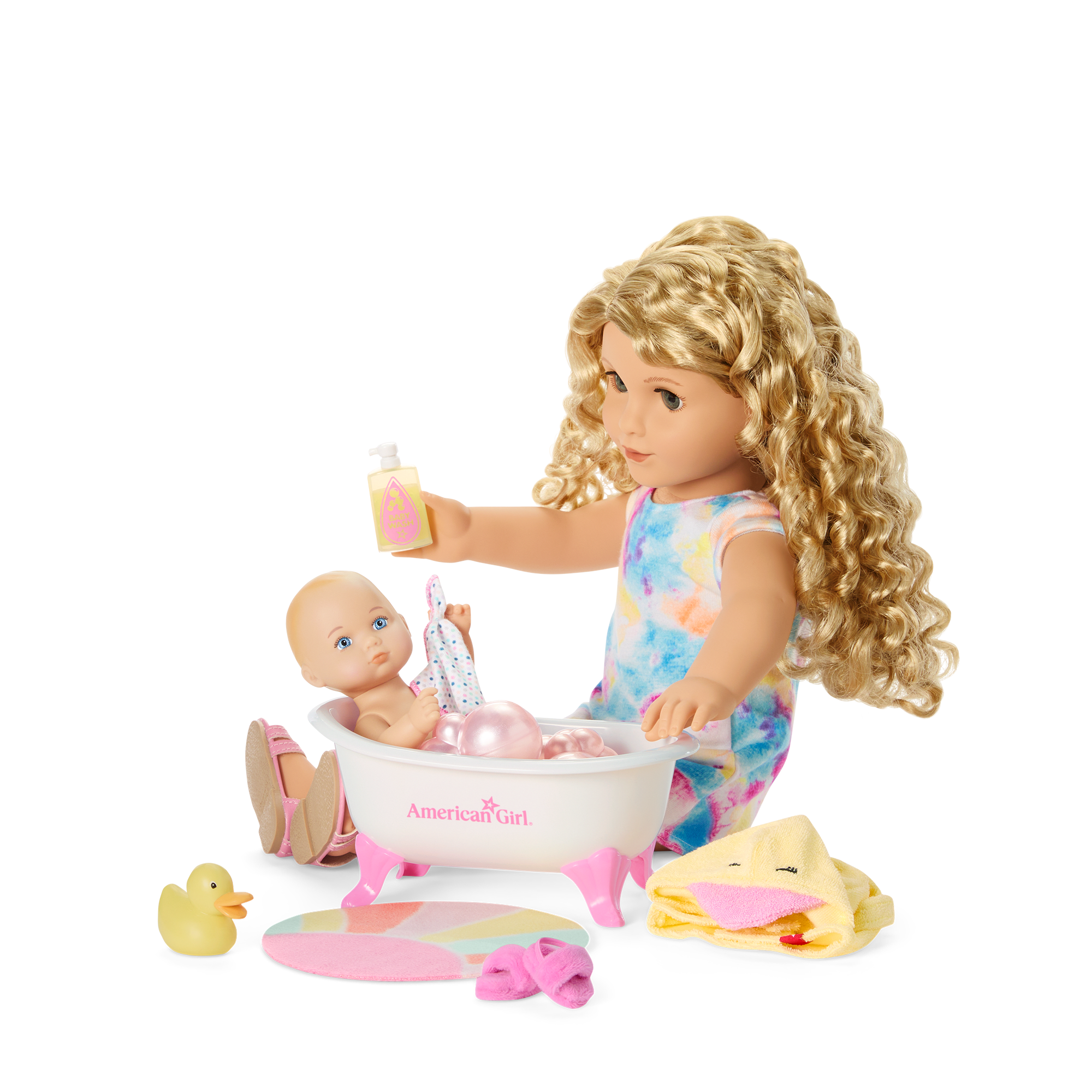 Little Bitty Baby Doll Bubble Bath Set with Tub & Accessories
