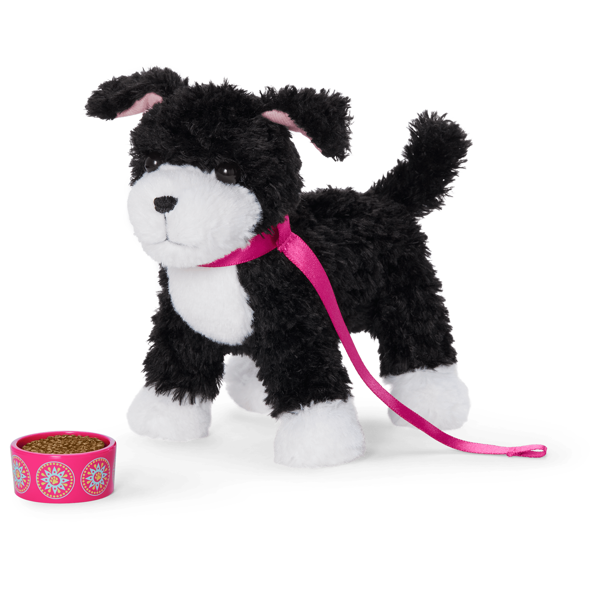 American Girl Kavi's Scamper Plush Dog with Collar & Bowl
