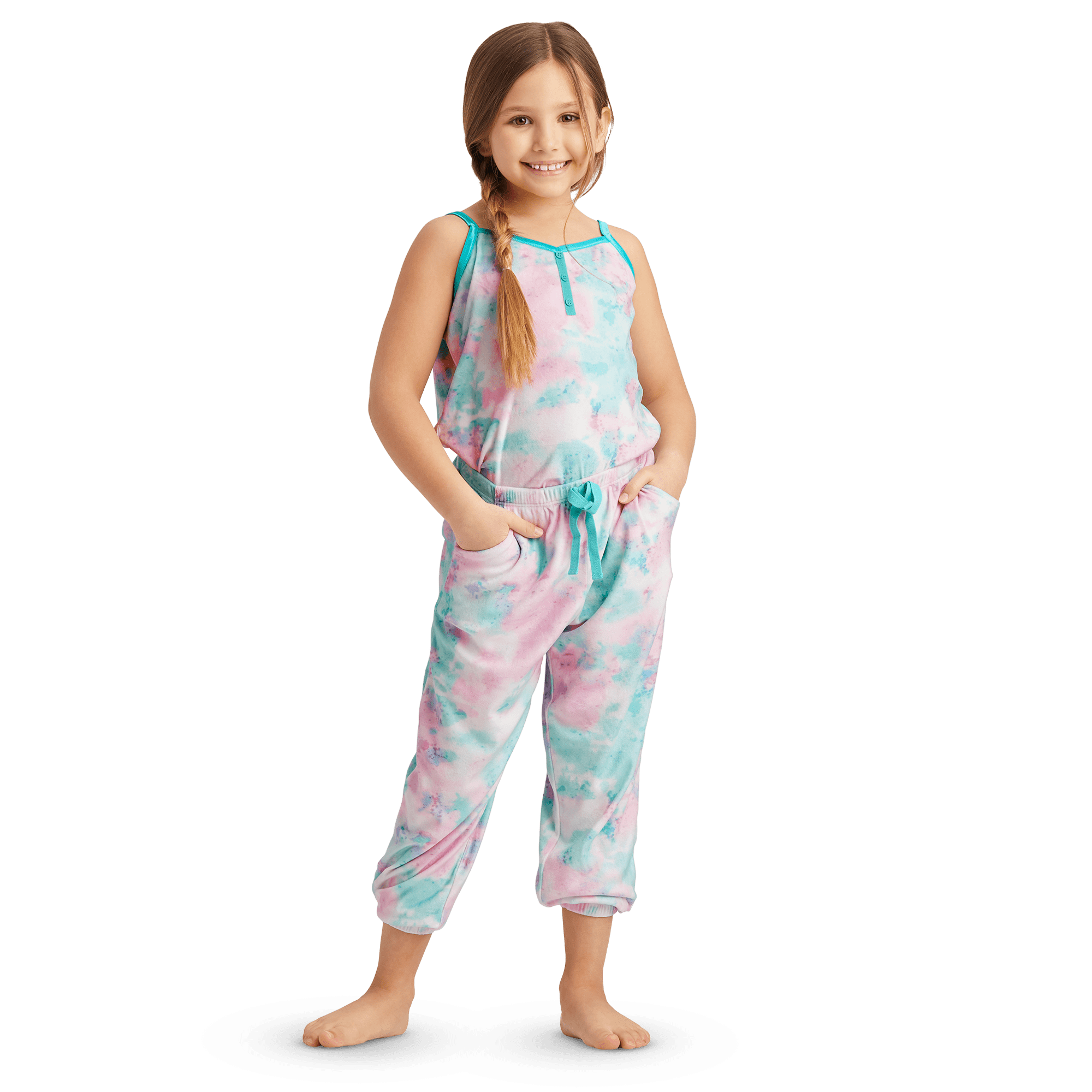 Girls' Tie-Dye Velour Pajama Set - Cozy Relaxed-Fit PJs
