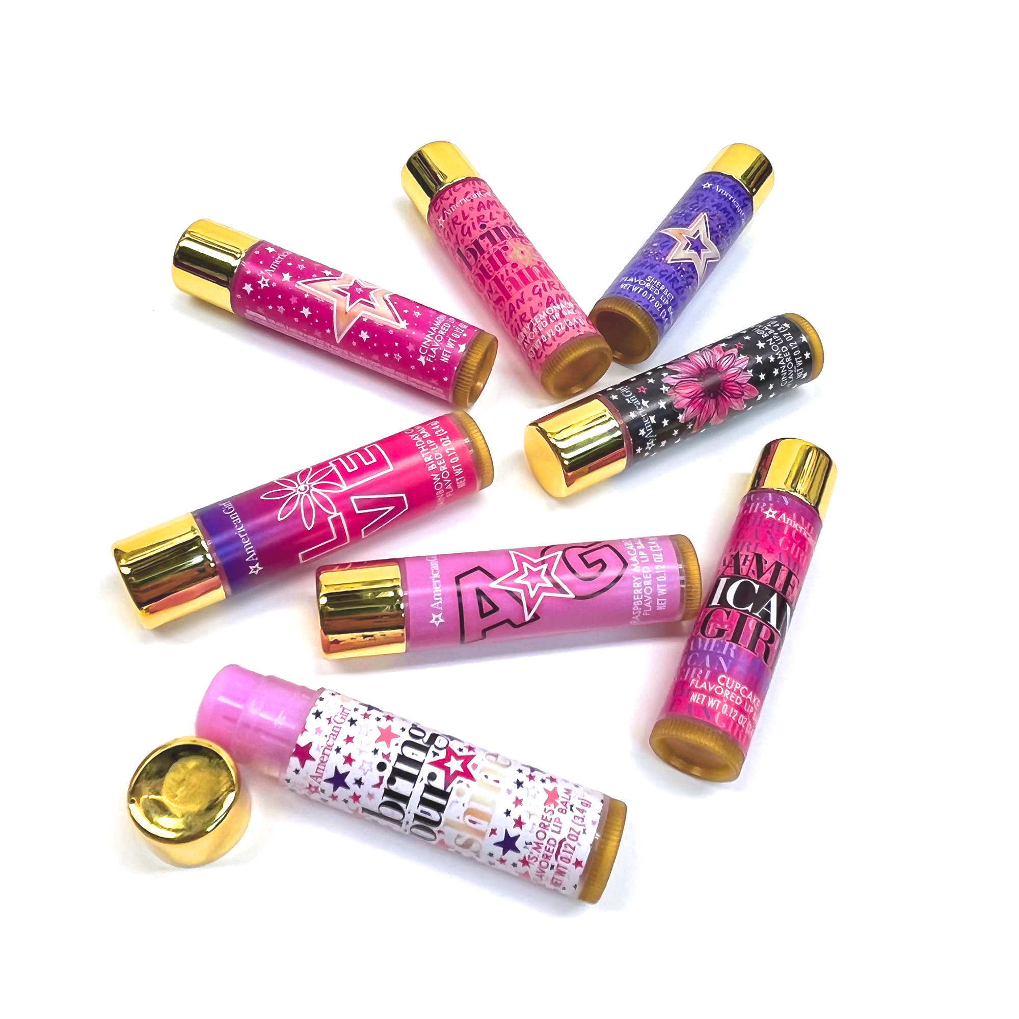 Fave Flaves Lip Balm Set for Girls - 8 Flavored Tubes, Cruelty-Free