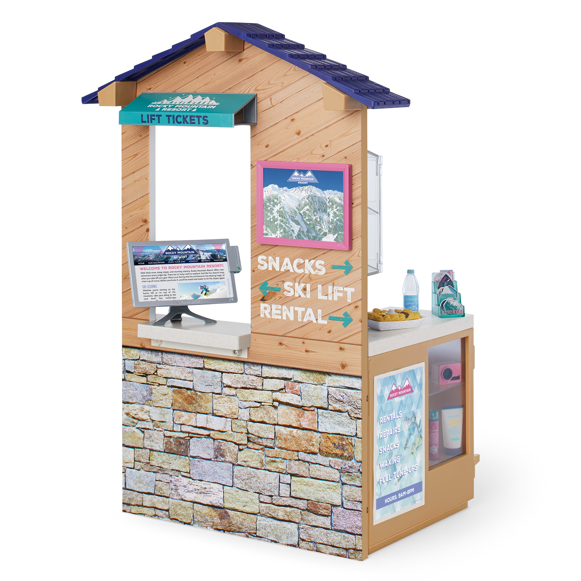 18-Inch Doll Ski Resort Playset with Snack Shop & Accessories
