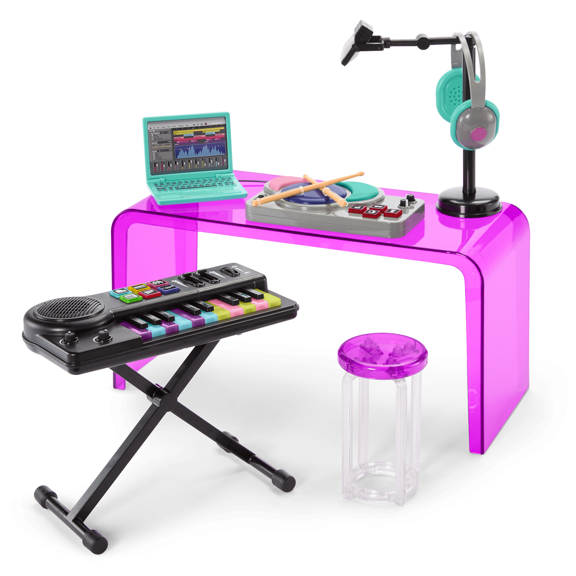 18-inch Doll Music Set with Keyboard, Drums & Microphone
