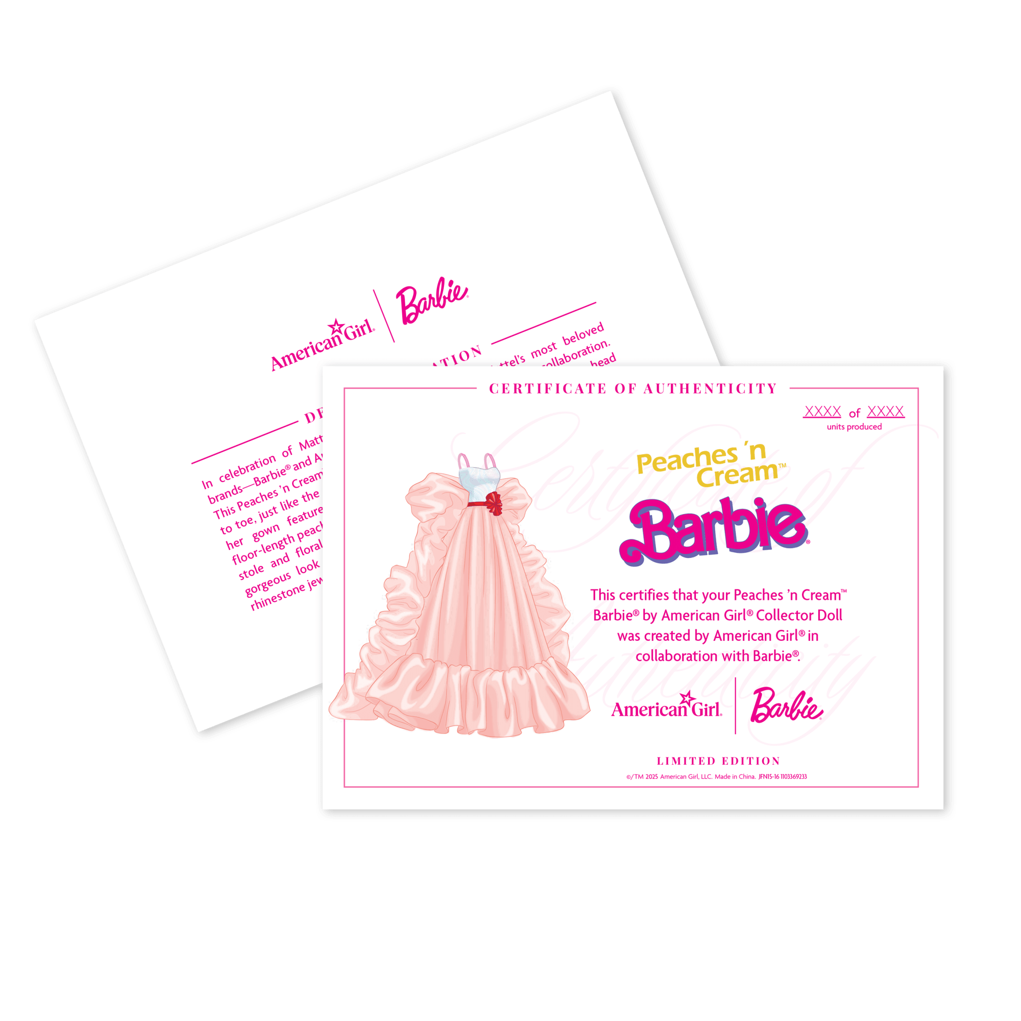 Peaches ’n Cream Barbie Collector Doll by American Girl
