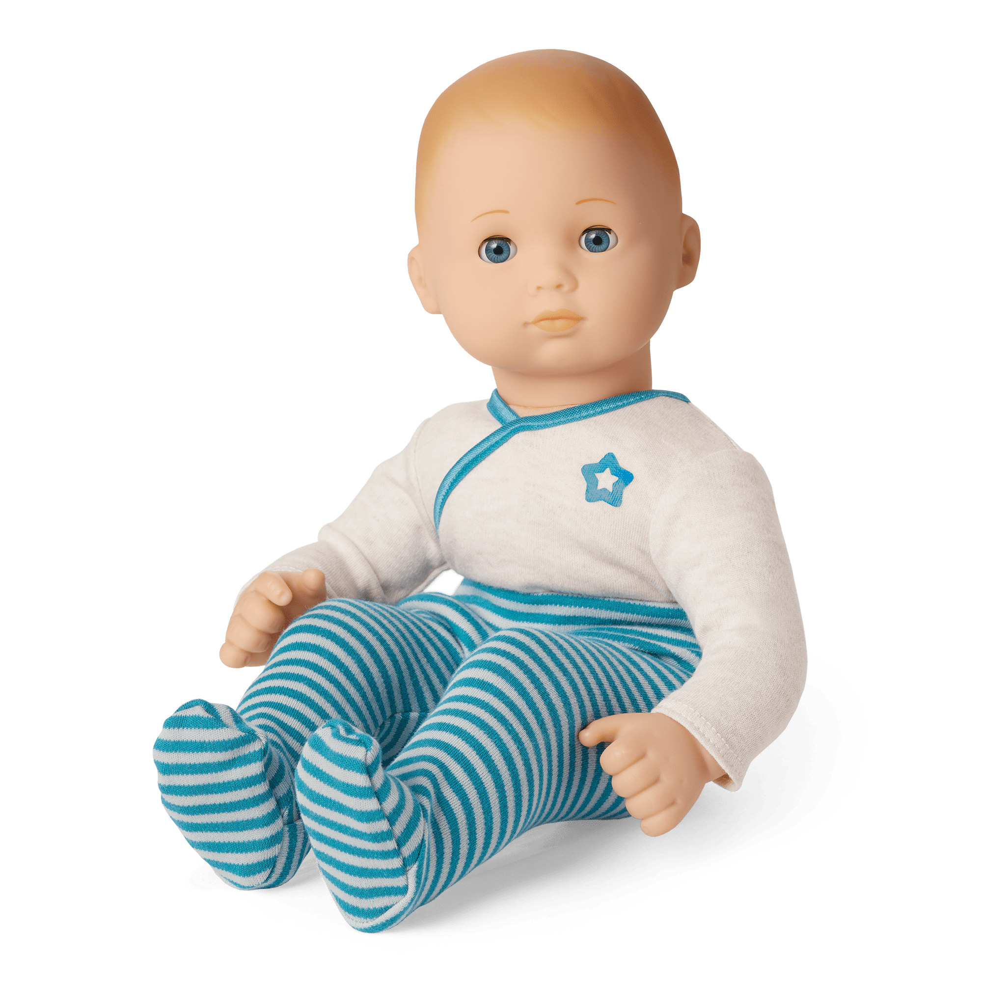 Bitty Baby Blonde Hair Doll in Soft Blue Outfit – 15" Cuddly Baby Doll