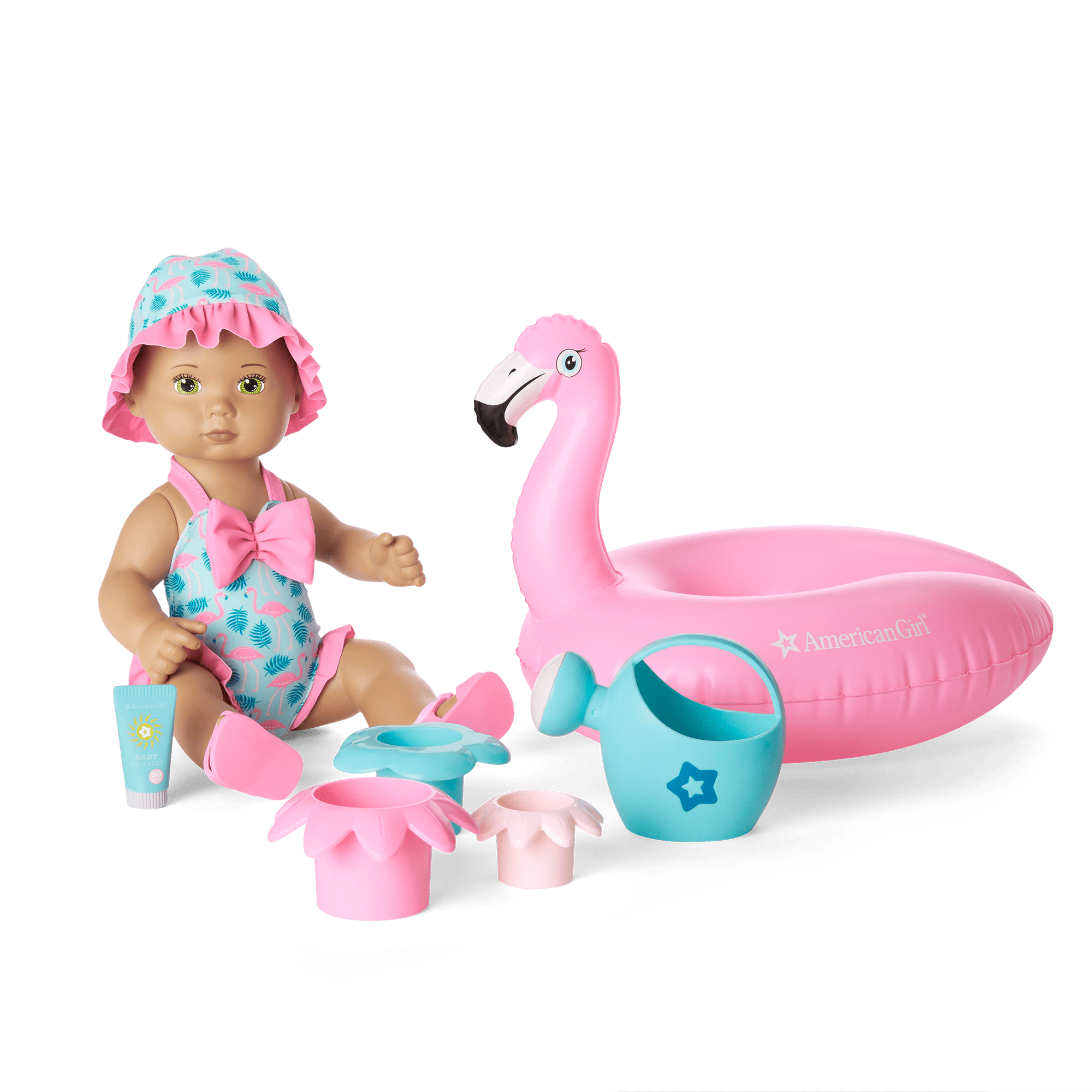 Bitty Baby Splash Flamingo Water Play Set with Floating Doll