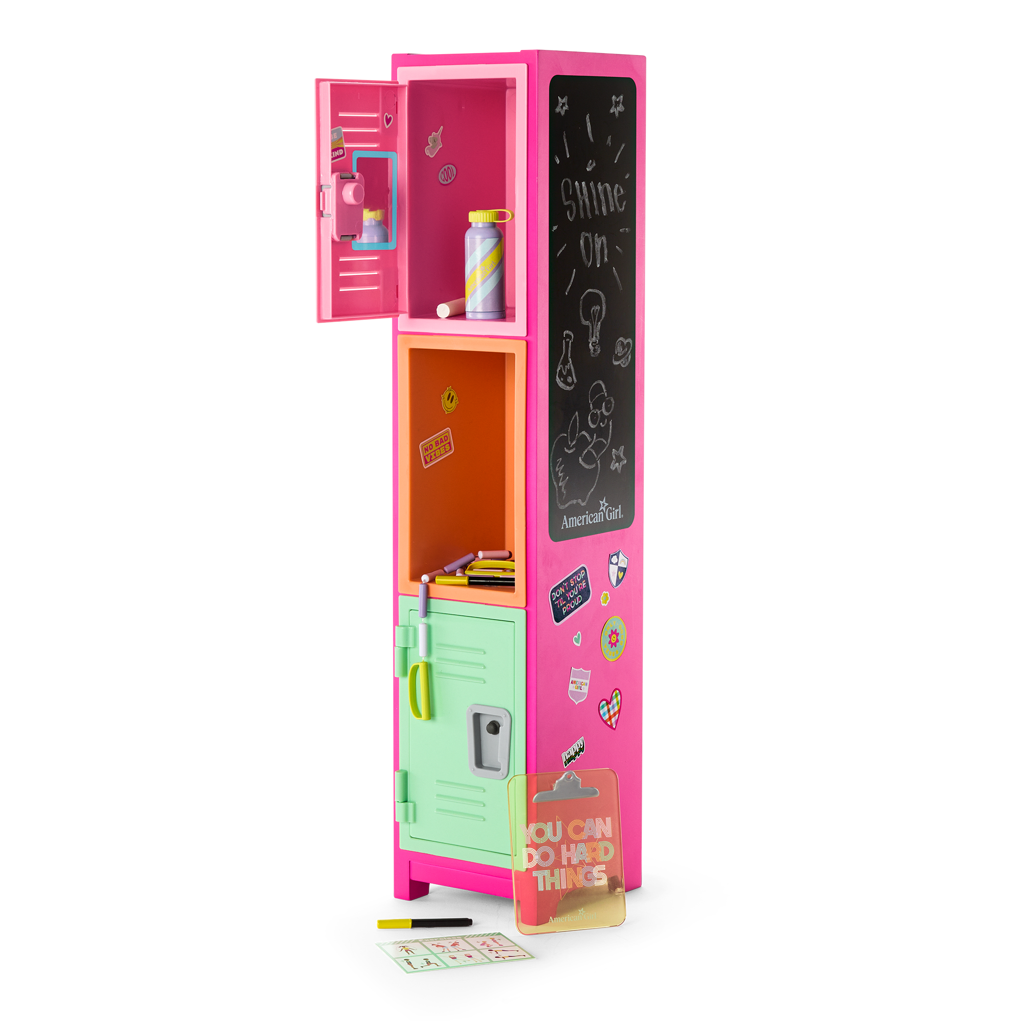 18-Inch Doll Locker Set with Chalkboard & Accessories