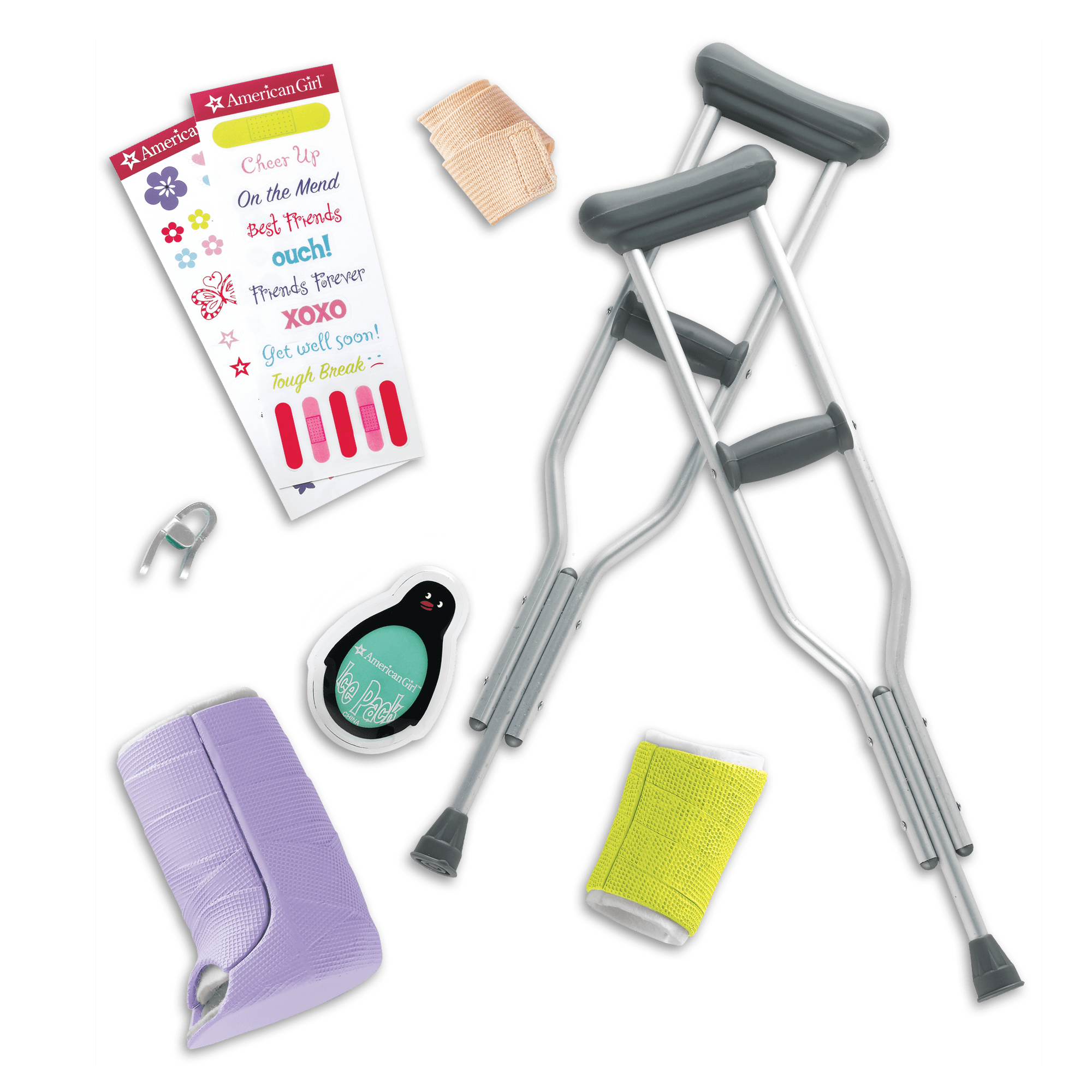Doll First Aid Kit with Cast, Crutches & Ice Pack for Kids