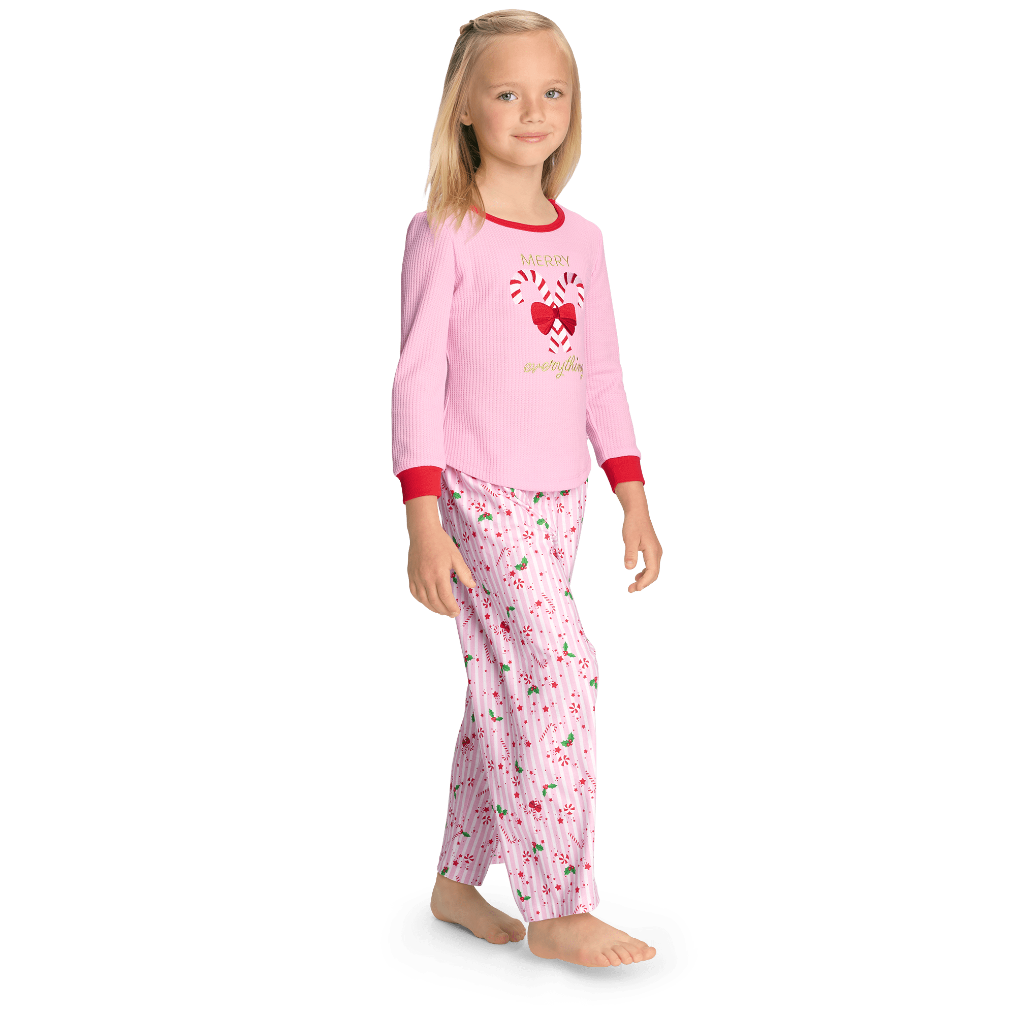 Festive Girls' Merry Everything Pajama Set - XS to XL
