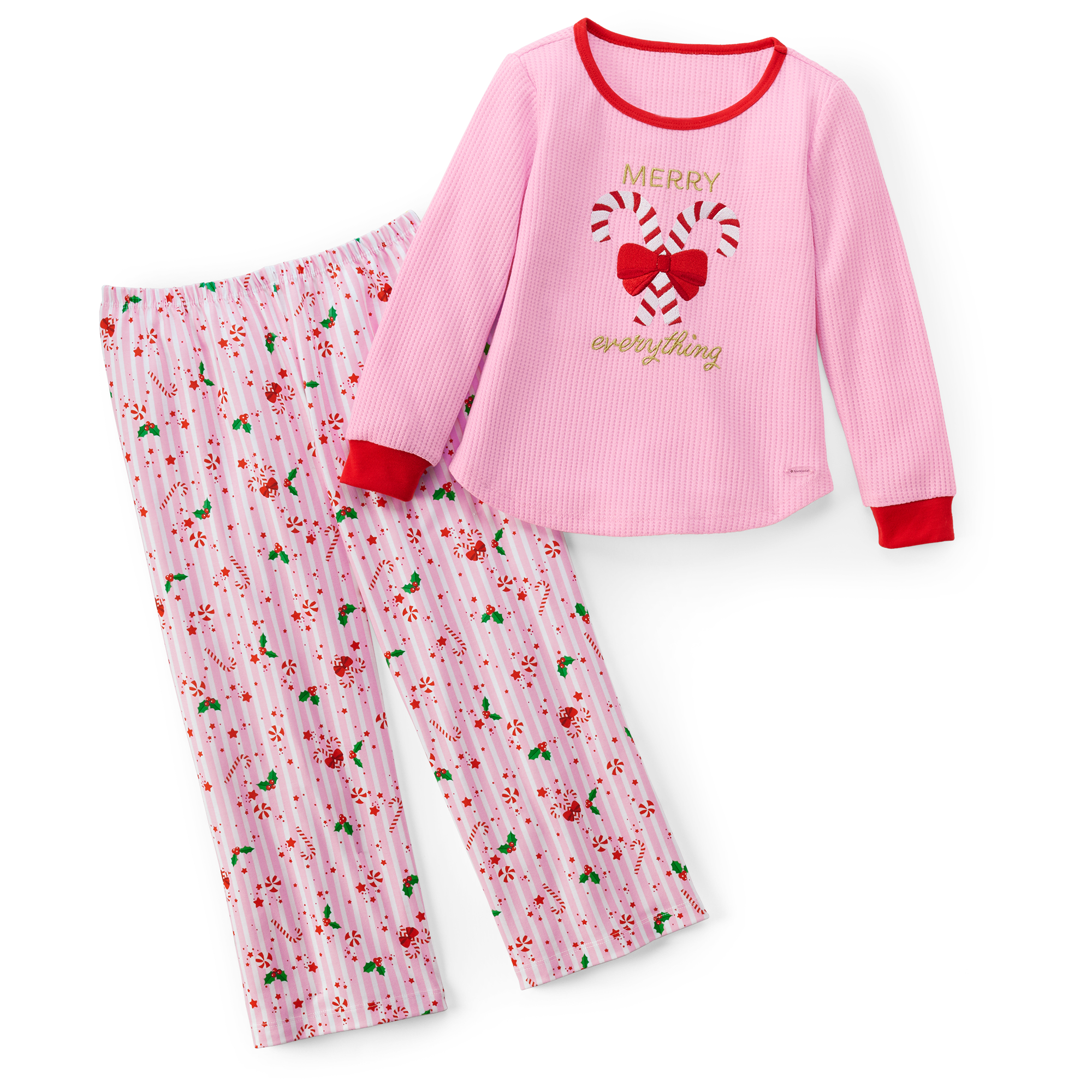 Festive Girls' Merry Everything Pajama Set - XS to XL
