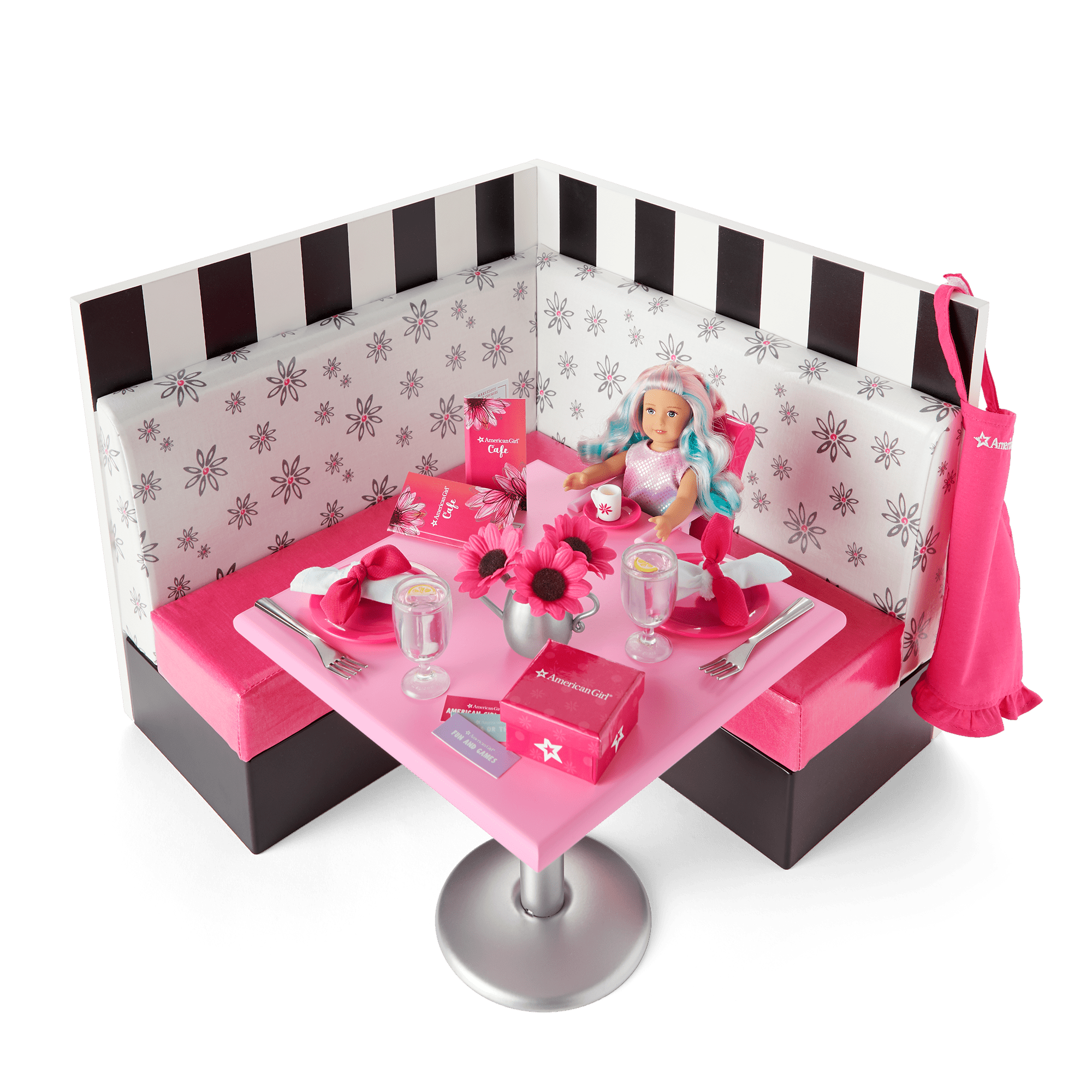 American Girl Doll Café Playset with Booth, Treat Seat & Party Accessories