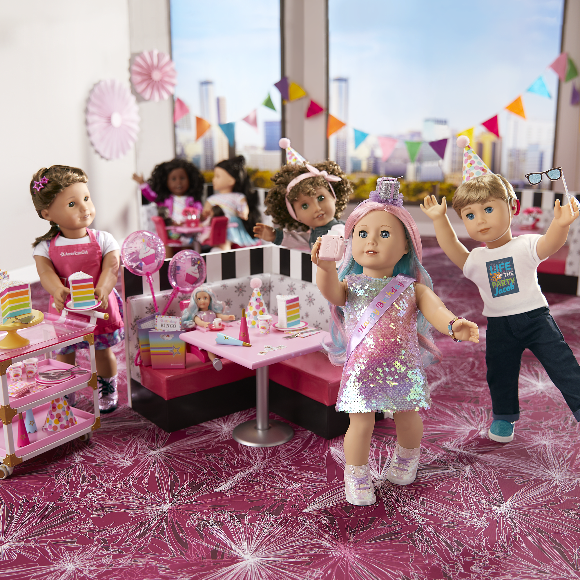 American Girl Doll Café Playset with Booth, Treat Seat & Party Accessories