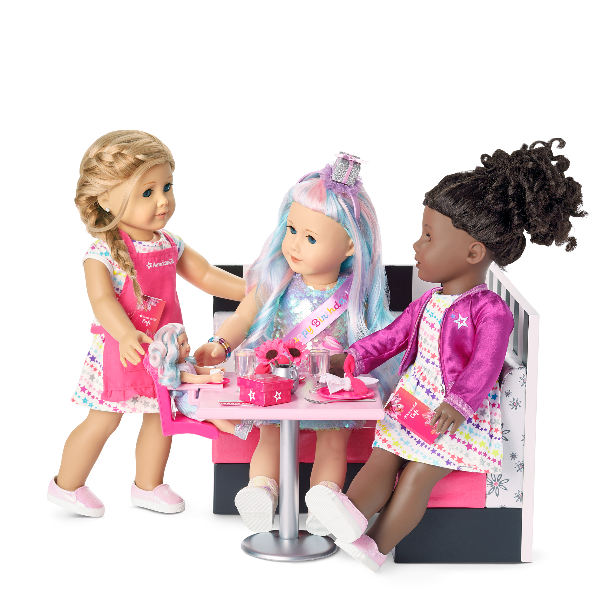 American Girl Doll Café Playset with Booth, Treat Seat & Party Accessories