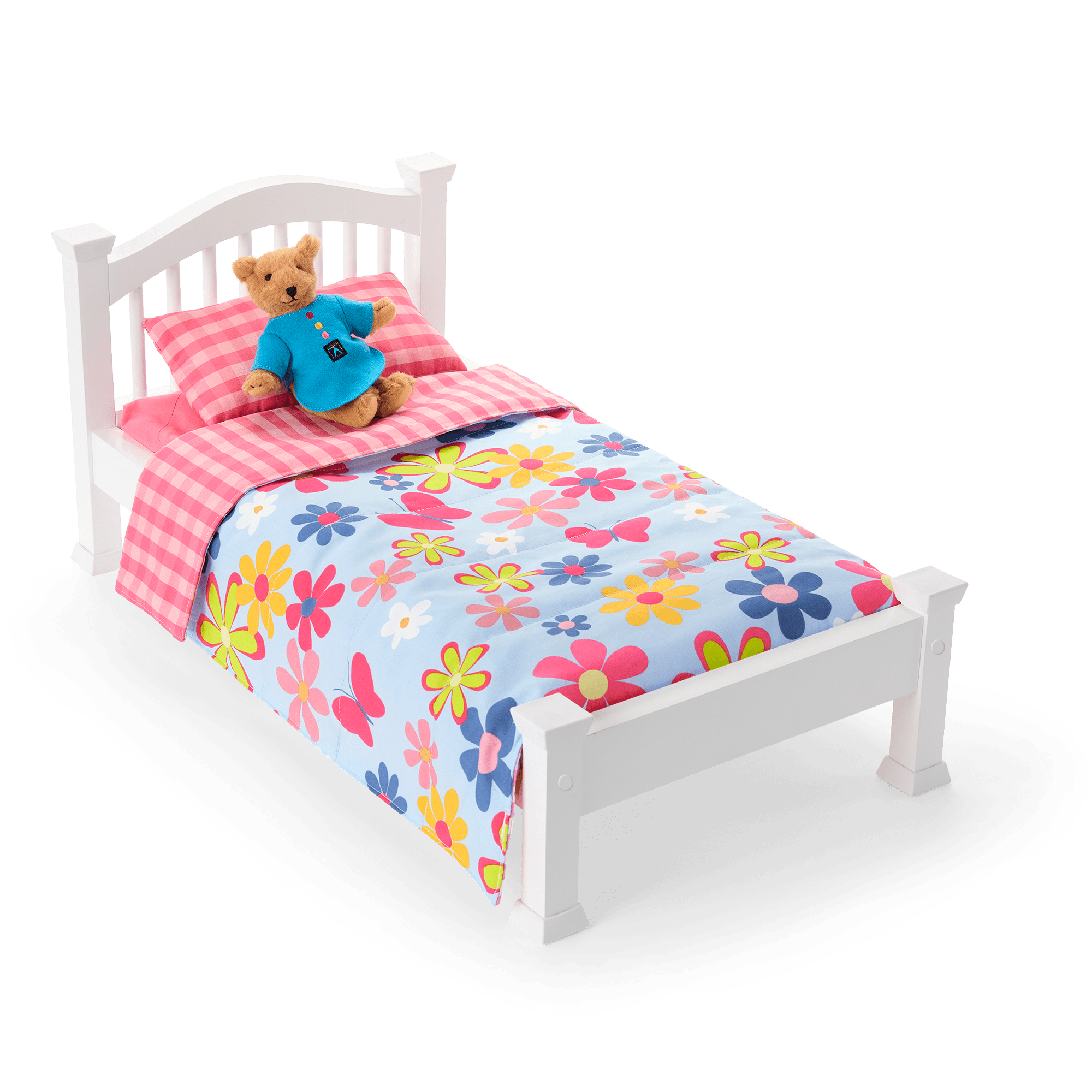Isabel’s Pink Floral Doll Bedding Set for 18-inch Dolls
