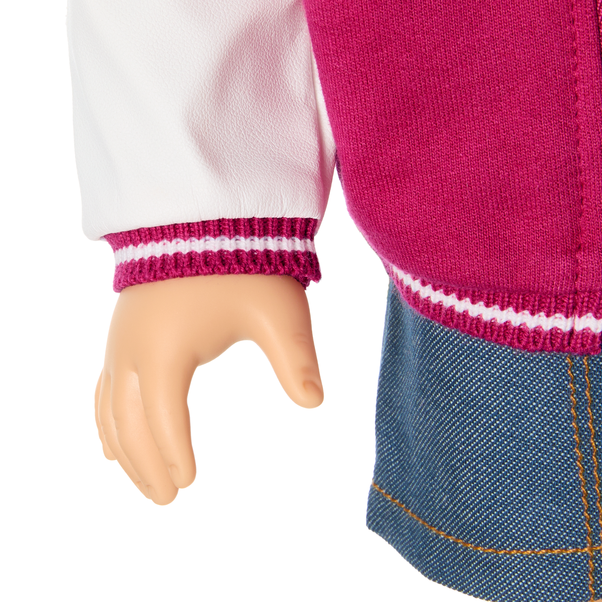 American Girl Truly Me Doll #115 - Blonde Curly Hair, Varsity Jacket Outfit