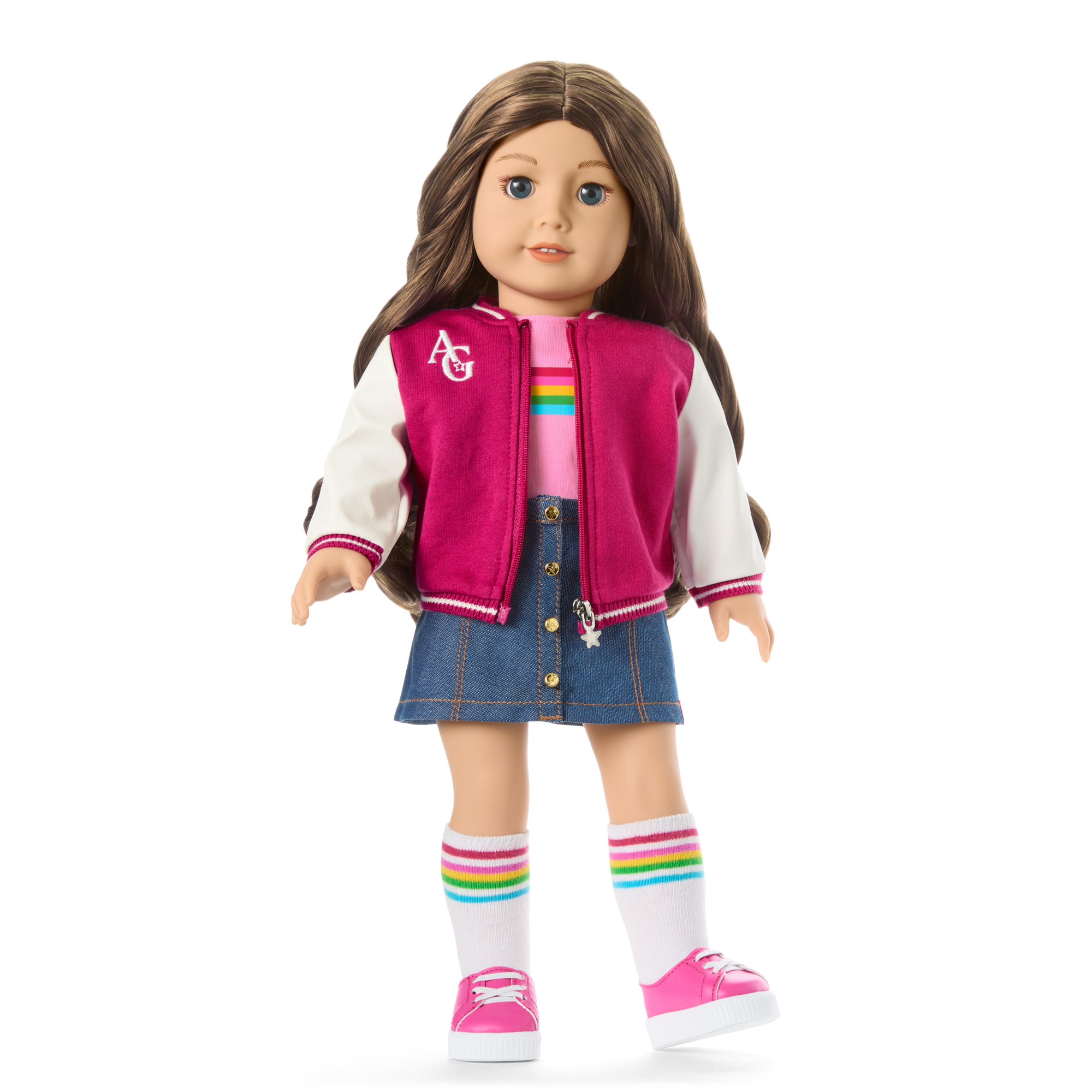 Truly Me 18-inch Doll with Wavy Brown Hair & Varsity Jacket