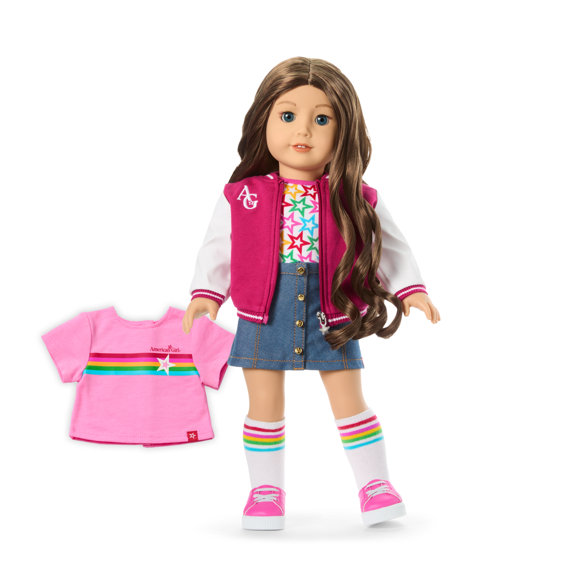 Truly Me 18-inch Doll with Wavy Brown Hair & Varsity Jacket