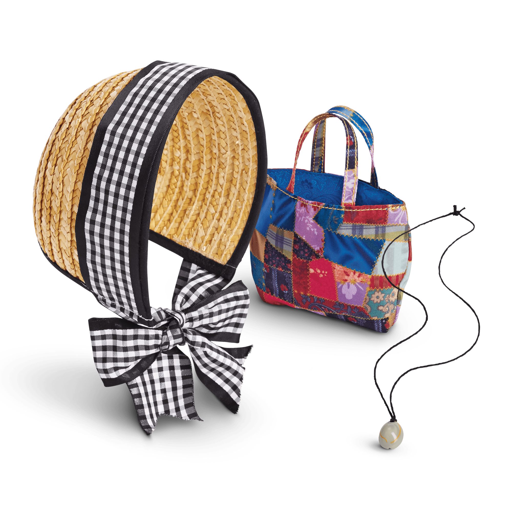 Addy's™ 18-inch Doll Accessories - Historical Character Bonnet, Bag & Necklace Set