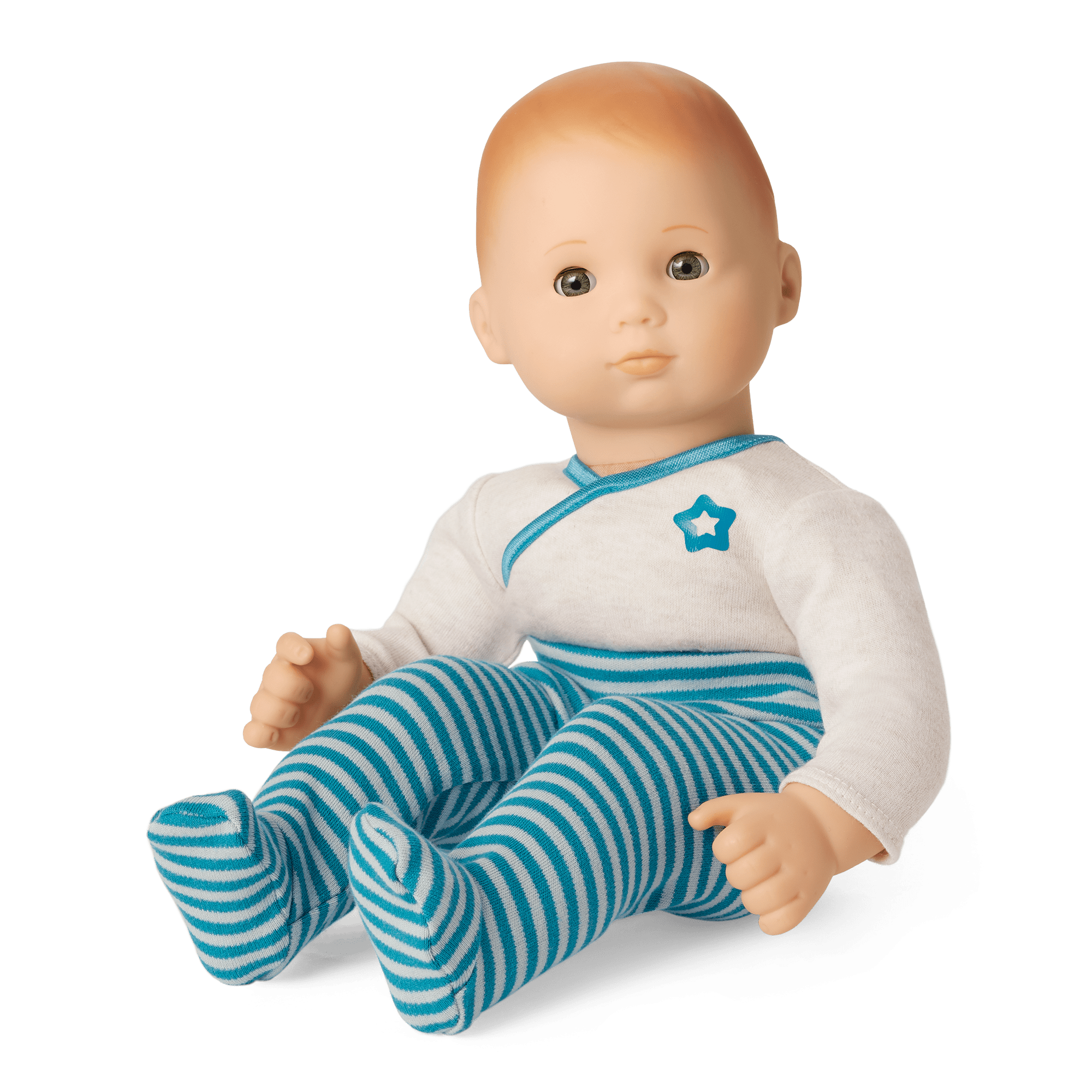 Bitty Baby Doll with Red Hair & Blue Outfit - 15" Soft Vinyl Doll