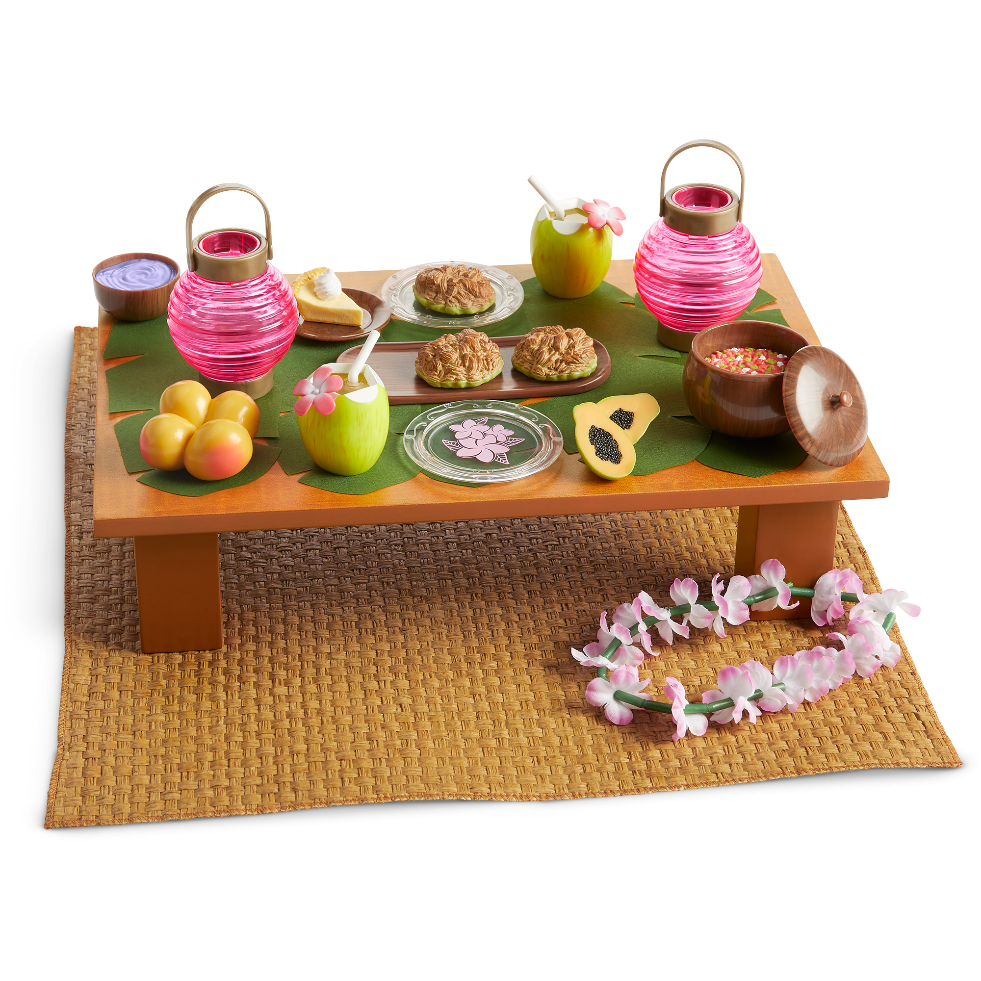 Nanea's 18-inch Doll Luau Set with 23 Hawaiian Party Accessories