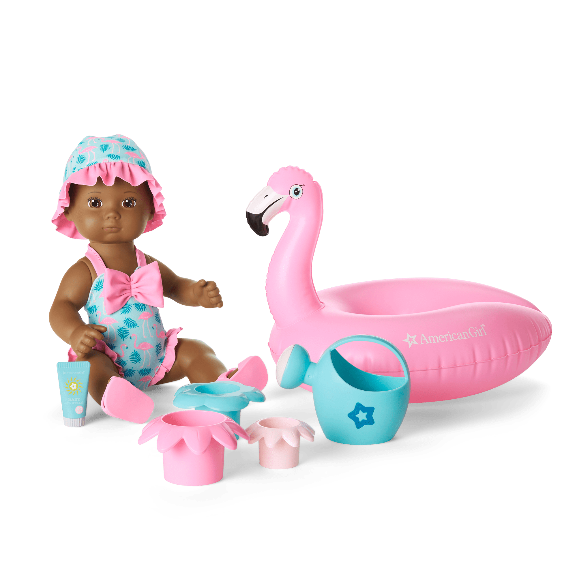 Bitty Baby Splash Flamingo Water Play Set with Floating Doll