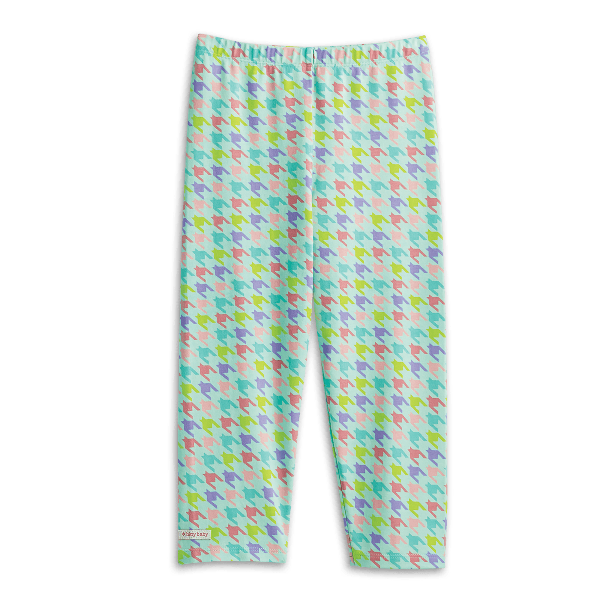 Girls' Houndstooth Print Leggings - Soft Cotton Spandex (Sizes 3-6)